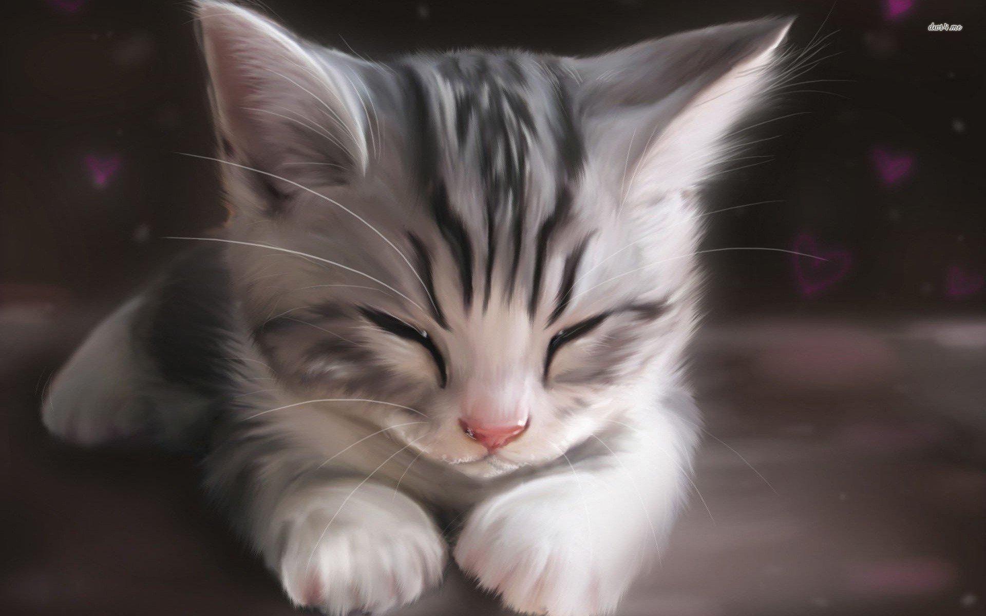 1920x1200 anime, Cat, Painting, Cute Wallpaper HD / Desktop and Mobile Background