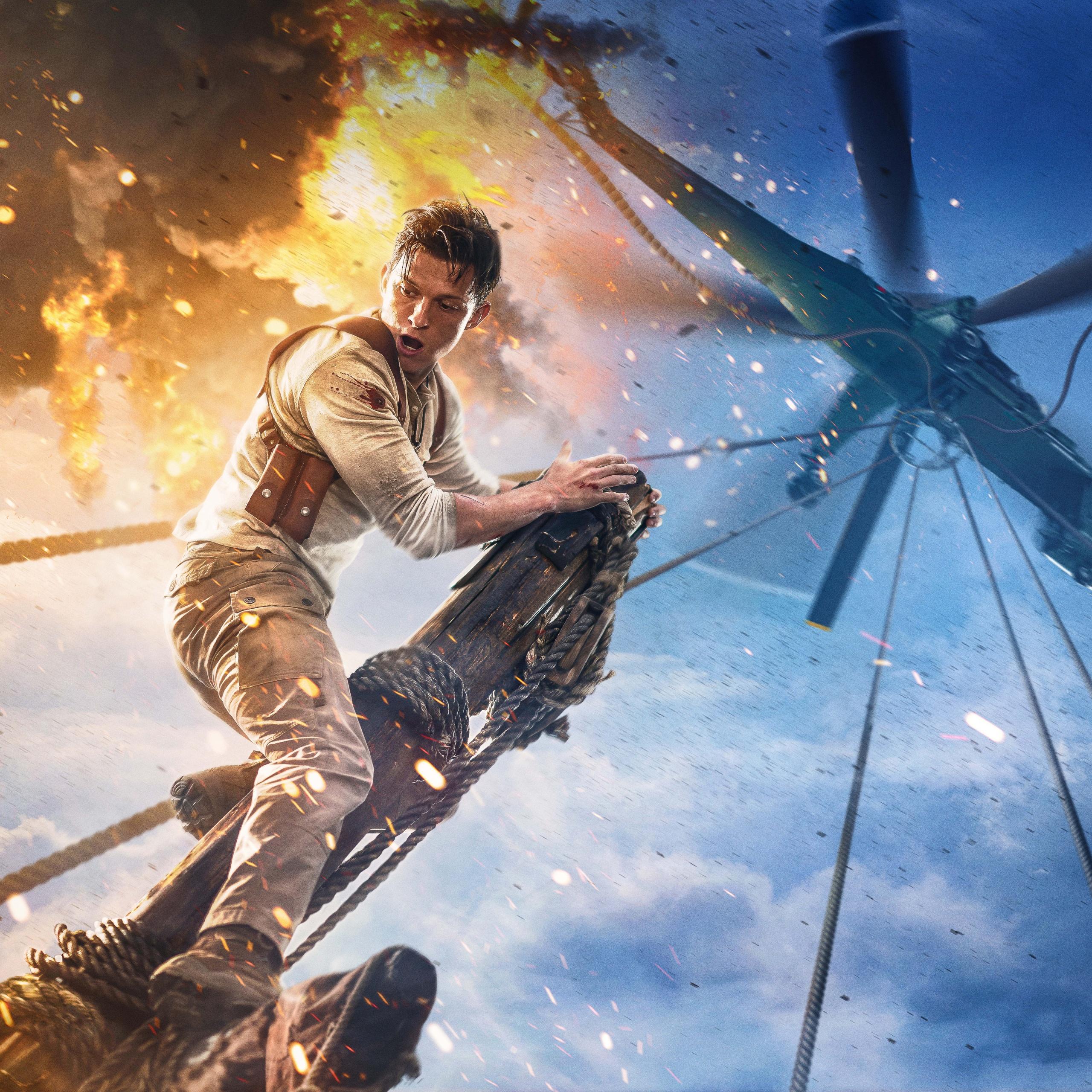 2560x2560 Tom Holland as Nathan Drake Wallpaper 4K, Uncharted, 2022 Movies, 5K, 8K, Movies