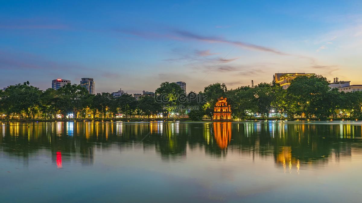 1200x675 Night View Of Hoan Kiem Lake In Hanoi Vietnam Picture And HD Photo. Free Download On Lovepik