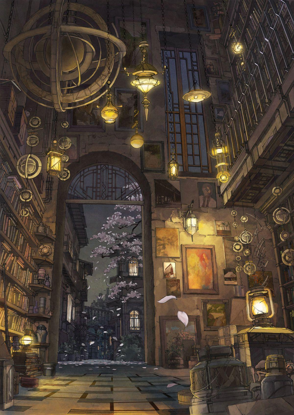 1200x1696 Anime Library Wallpaper