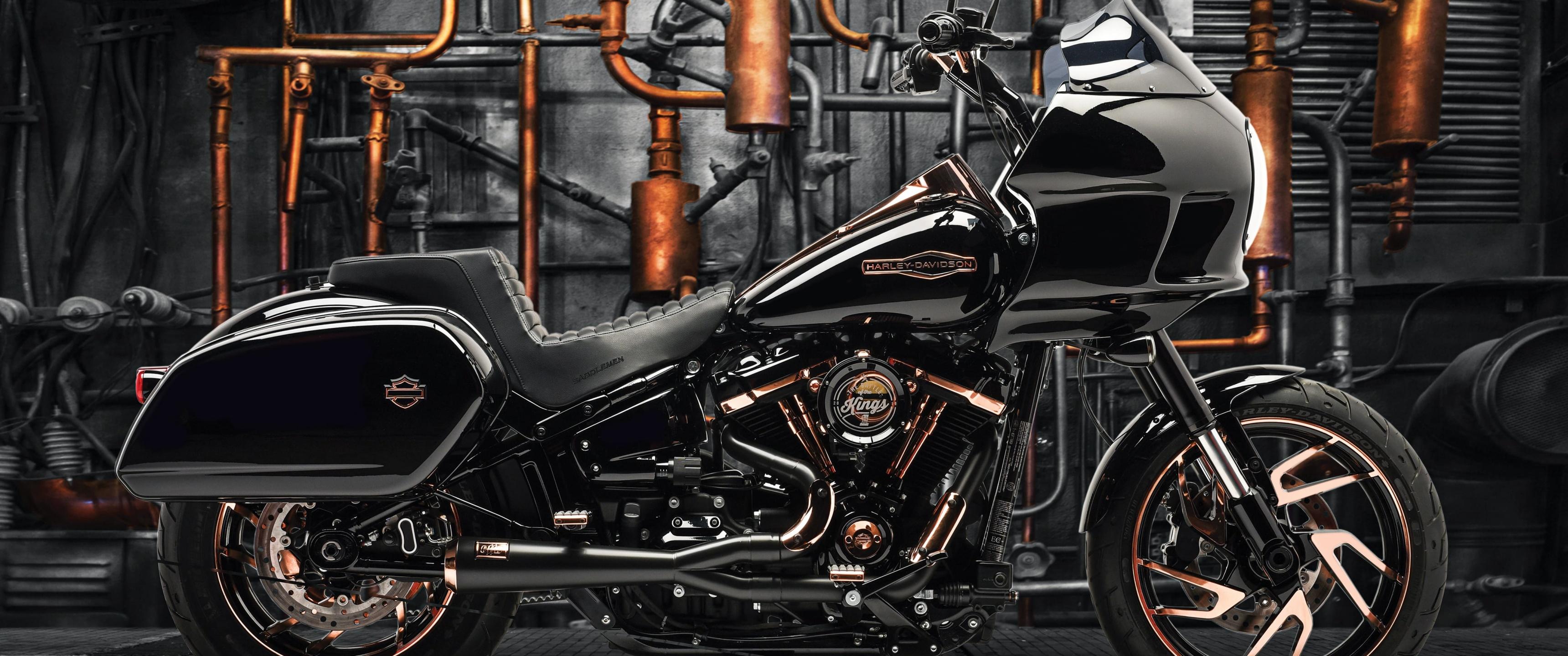 3440x1440 Harley Davidson Sport Glide Wallpaper 4K, Battle Of The Kings, Moonshine, Custom Tuning, Bikes
