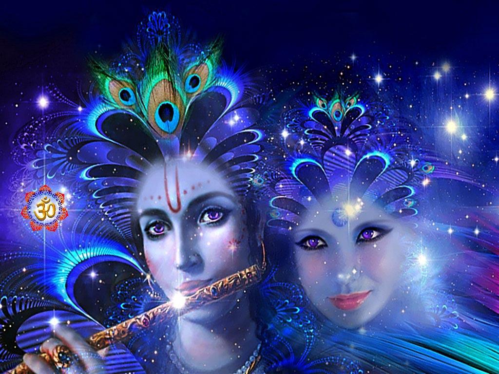 1024x768 Shri Krishna and Radha Wallpaper