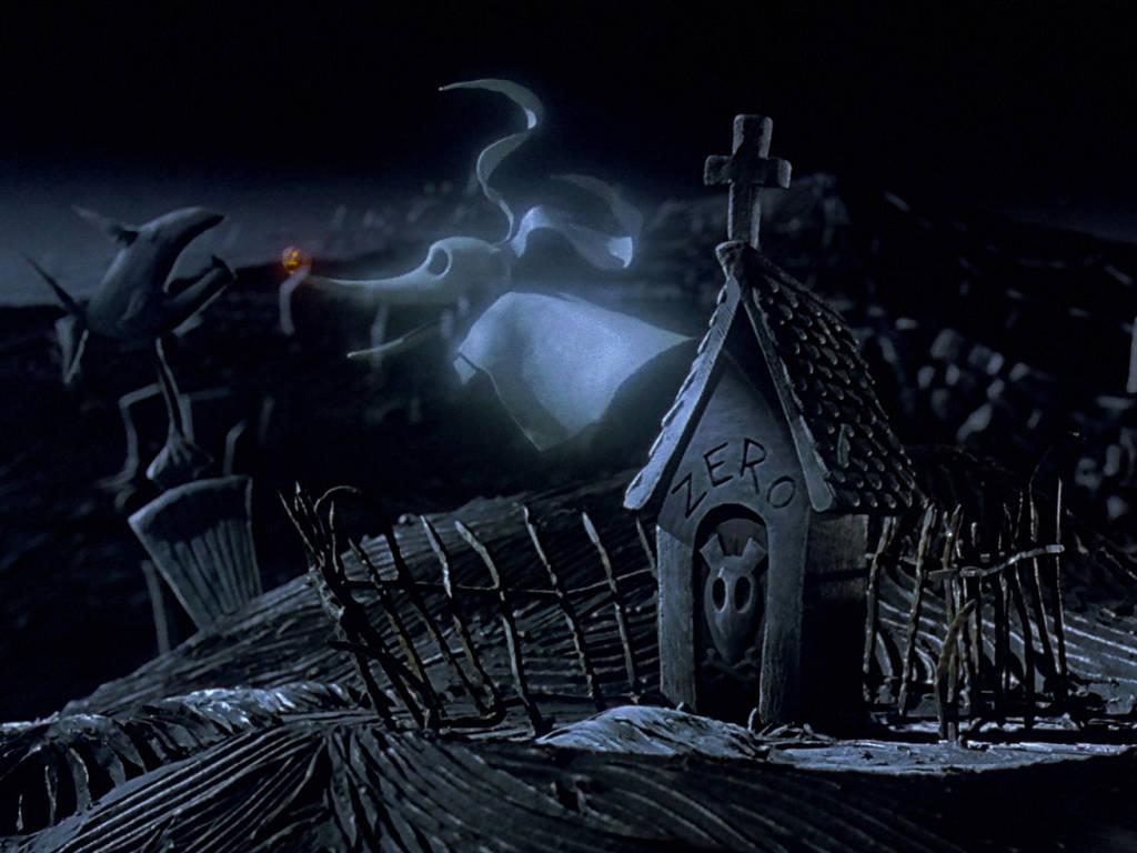 1024x768 Download Zero the ghost dog from the beloved movie The Nightmare Before Christmas Wallpaper