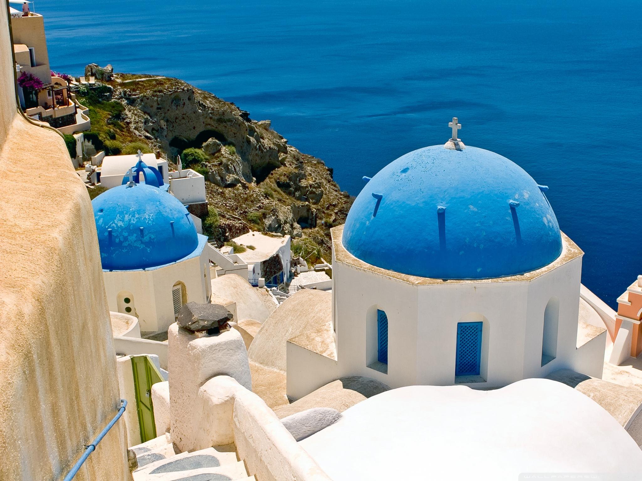 2048x1536 Oia, Santorini, Greece Ultra HD Desktop Background Wallpaper for 4K UHD TV : Tablet