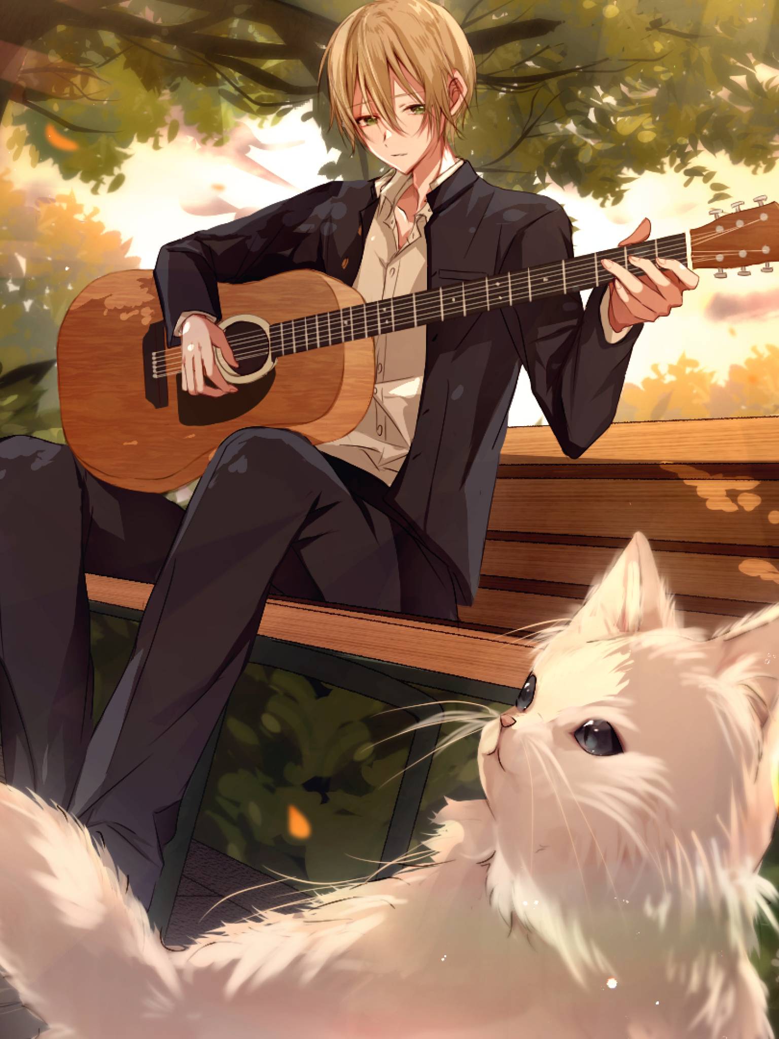 1536x2048 Resolution Anime Boy Playing Guitar 1536x2048 Resolution Wallpaper