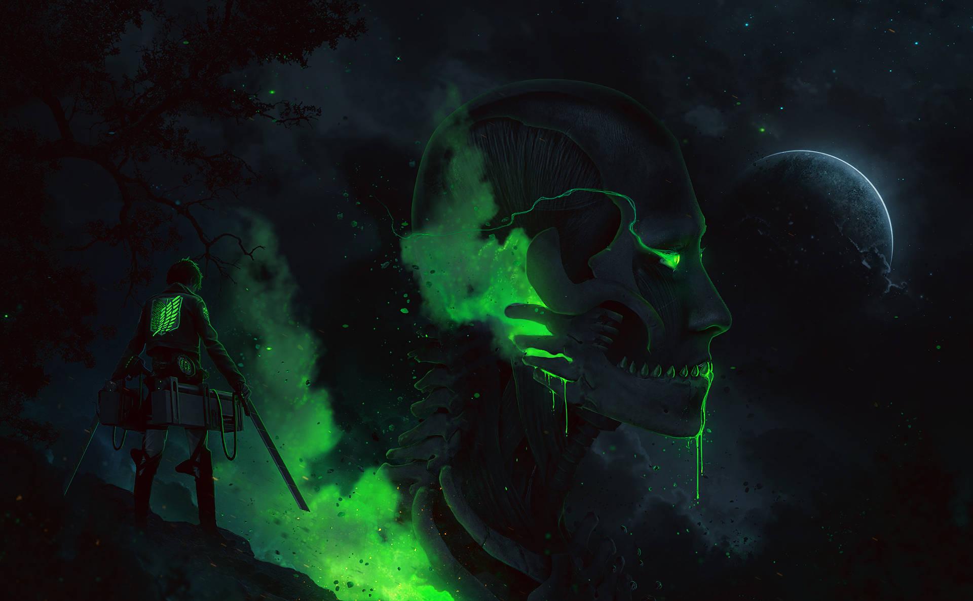 1920x1187 Download Luminescent Green Eren Attack On Titan Wallpaper