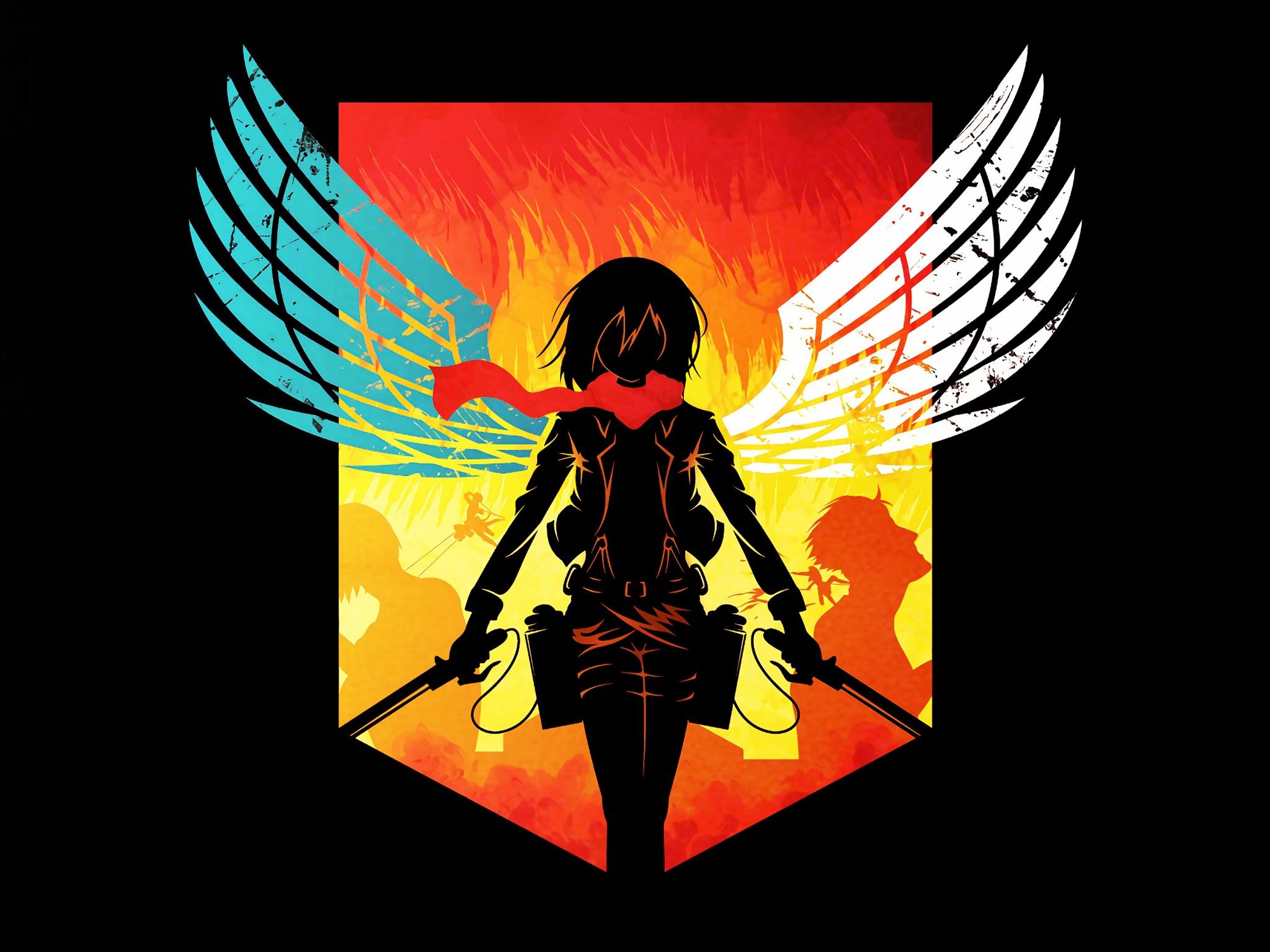 2048x1536 Attack on Titan Wallpaper 4K, Shingeki no Kyojin, Mikasa Ackerman, Anime