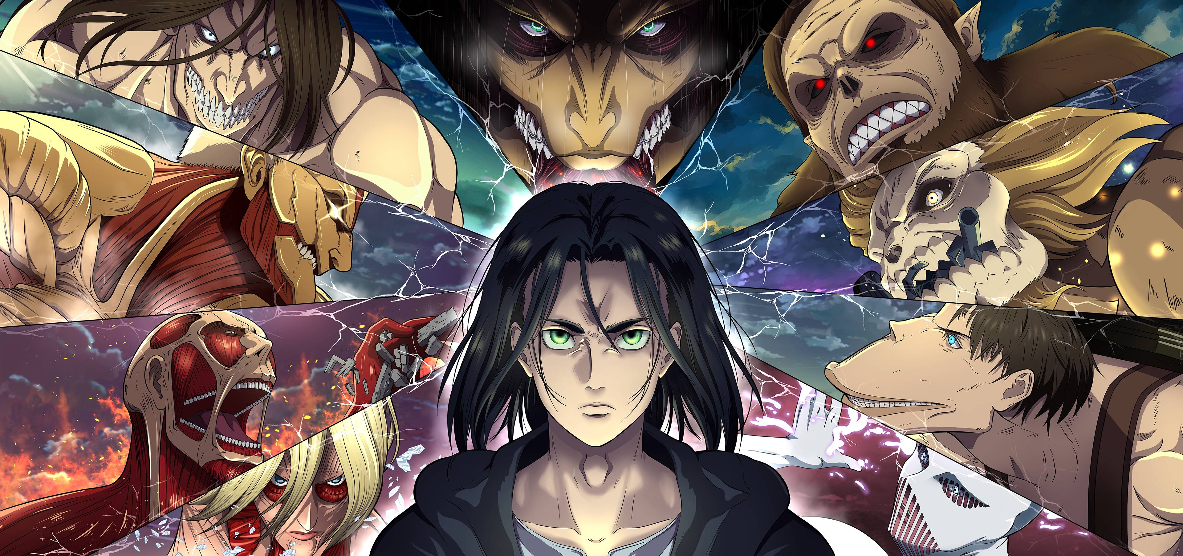 3840x1804 Attack On Titan Poster 4K Digital 2022 Wallpaper, HD Anime 4K Wallpaper, Image and Background