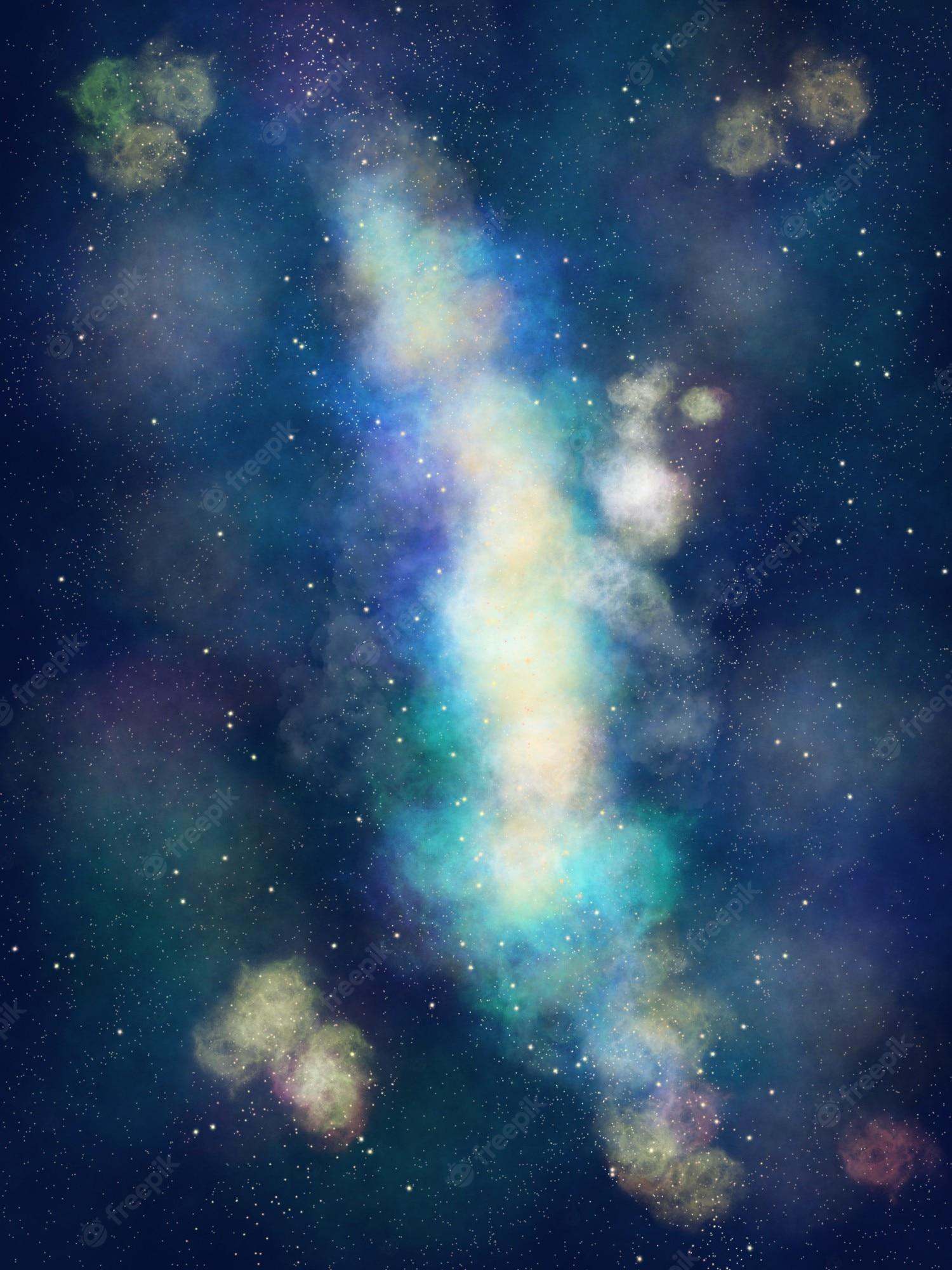 1500x2000 Premium Photo. Wallpaper nebula space blue illustration