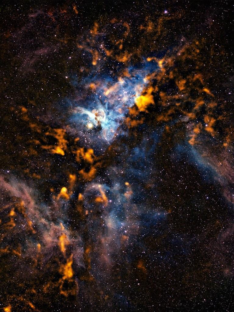 768x1024 Gassy Carina Nebula Wallpaper. ESO image of gas clouds in t