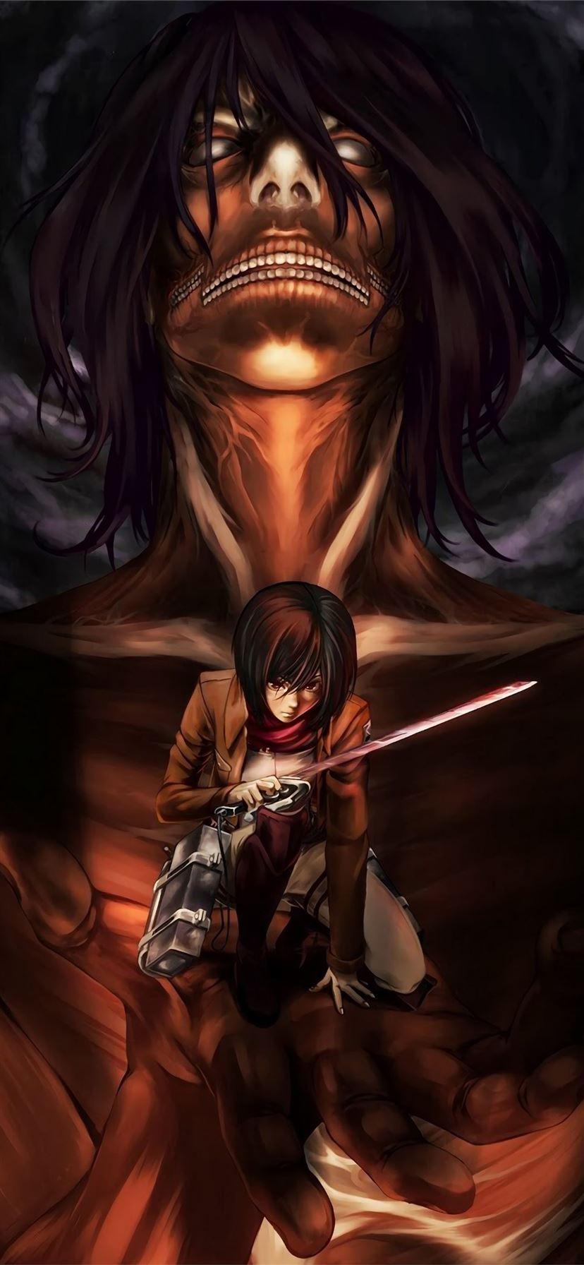 828x1792 Mikasa Attack Titan Attack On Titan 4k Mikasa Acke. iPhone Wallpaper Free Download