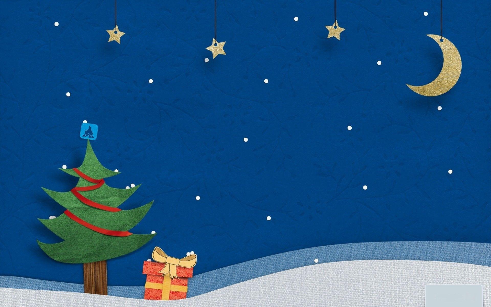 1920x1200 Creative Nice Wide Christmas Trees and Gift Wallpaper