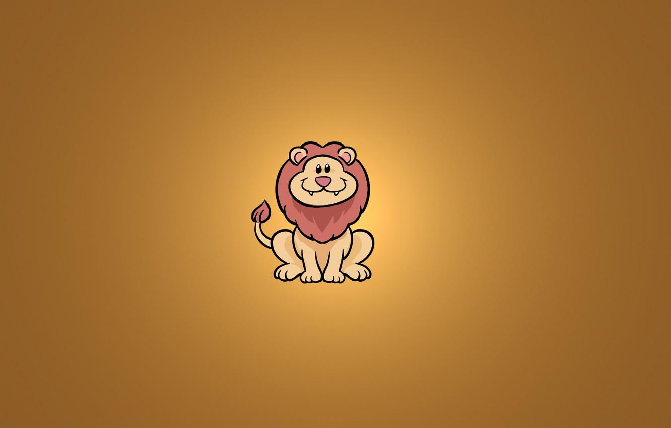 1332x850 Wallpaper smile, animal, minimalism, Leo, sitting, lion image for desktop, section минимализм