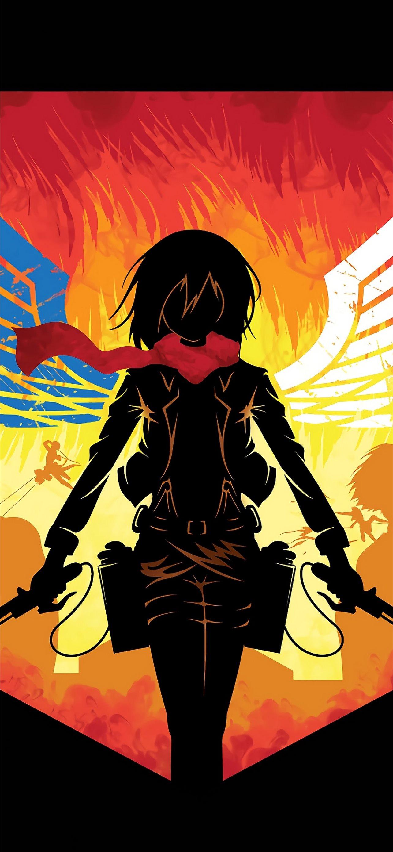 1284x2778 Mikasa Attack on Titan 4K iPhone Wallpaper Free Download