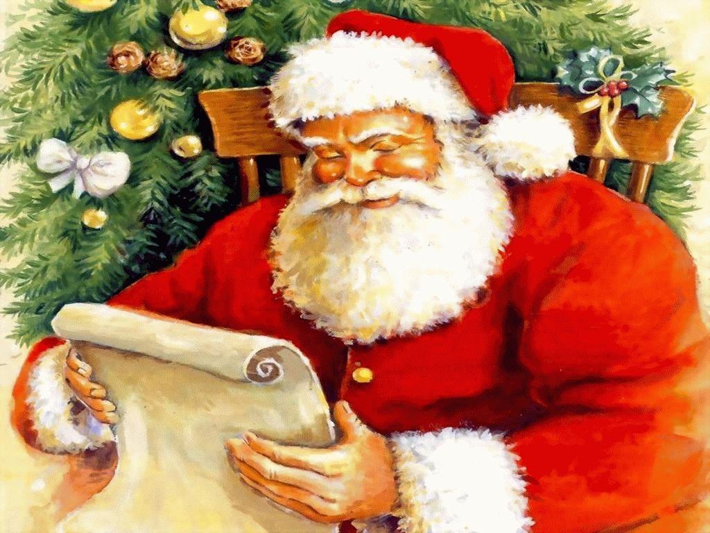 1024x768 Christmas image Santa's checking his list.Have you been Naughty or