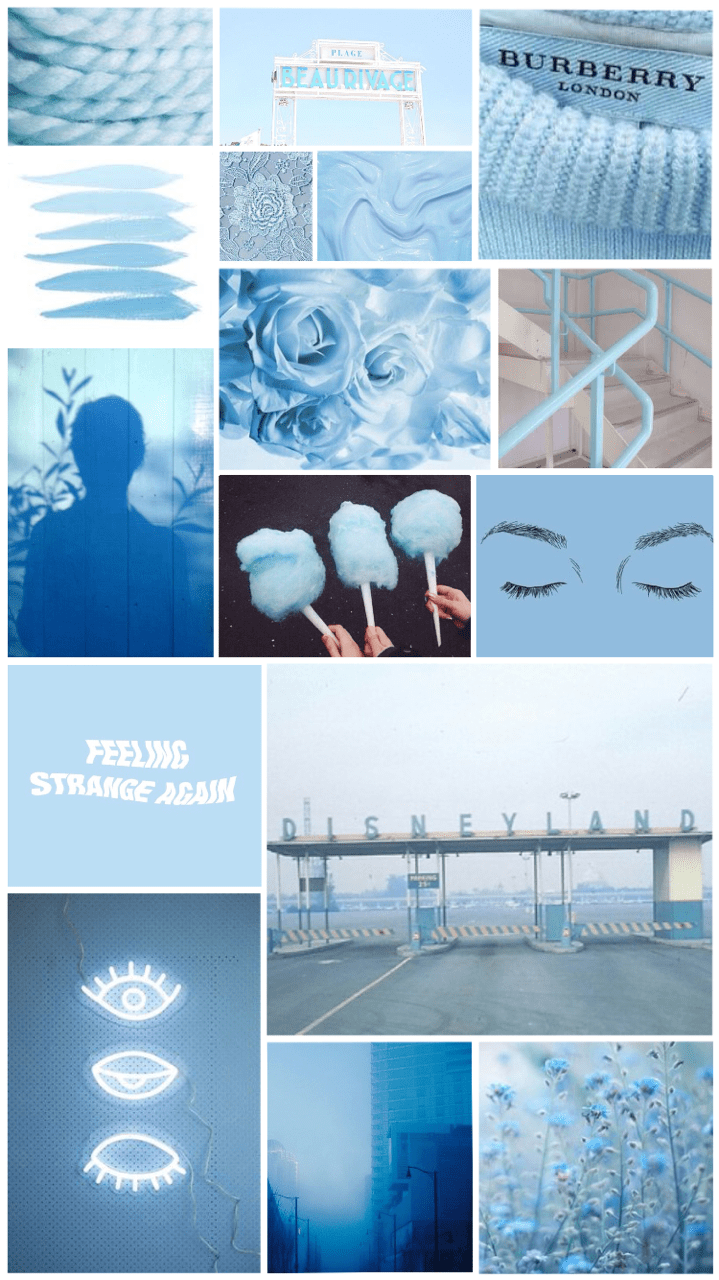 719x1280 Light Blue Collage Wallpaper