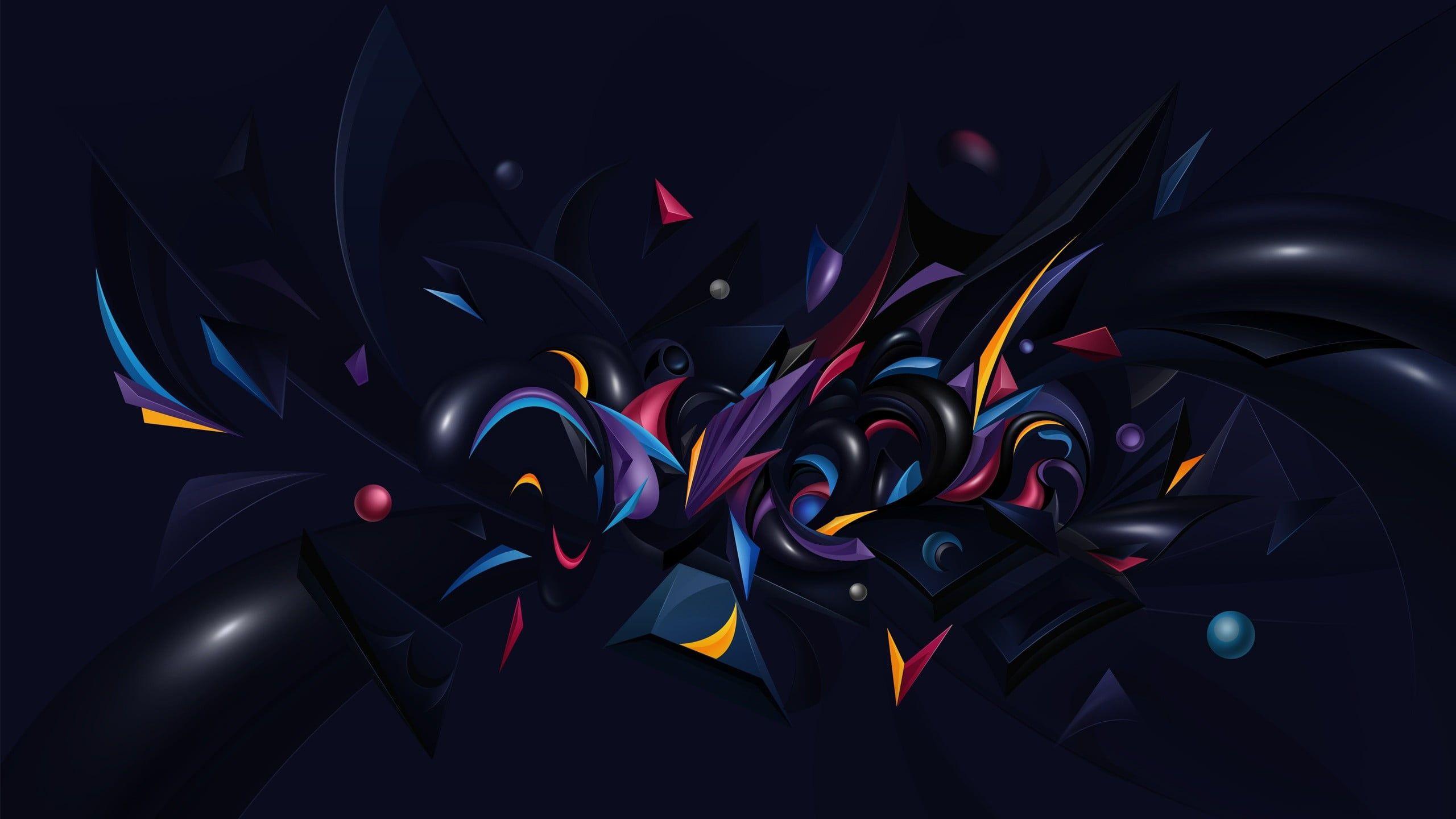 2560x1440 purple and pink digital wallpaper digital art #minimalism simple background #abstract D #geometry blue. Computer wallpaper, Digital art anime, Digital wallpaper