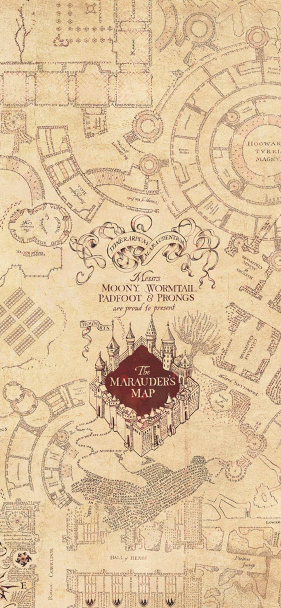 1183x2560 Harry Potter Marauders Map Wallpaper Potter Aesthetic Wallpaper
