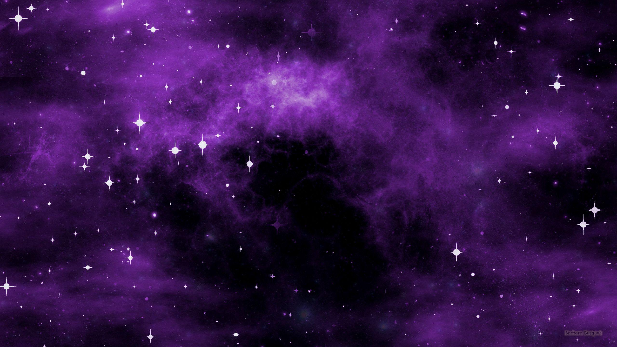 Hình nền thiên hà màu tím mát 2560x1440