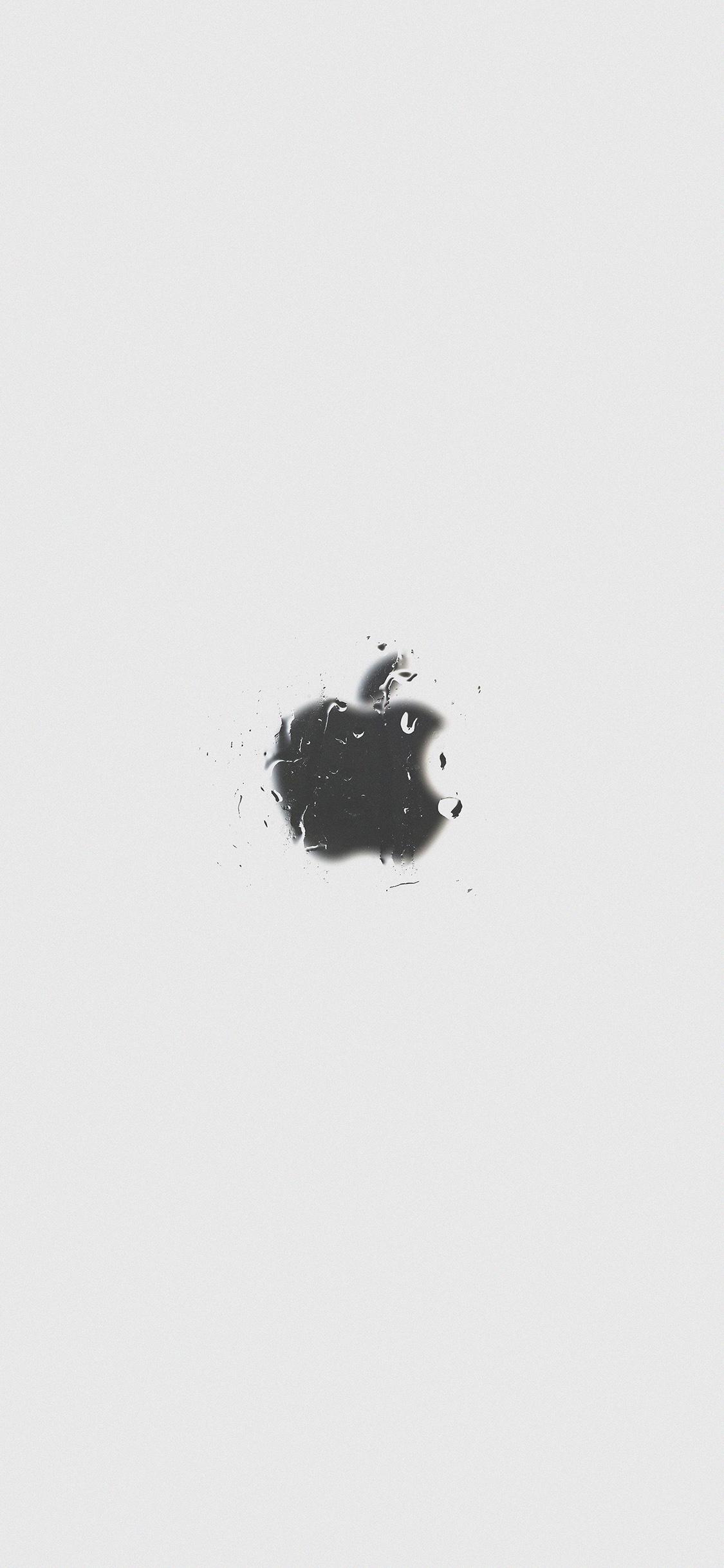 1125x2436 apple logo white simple minimal