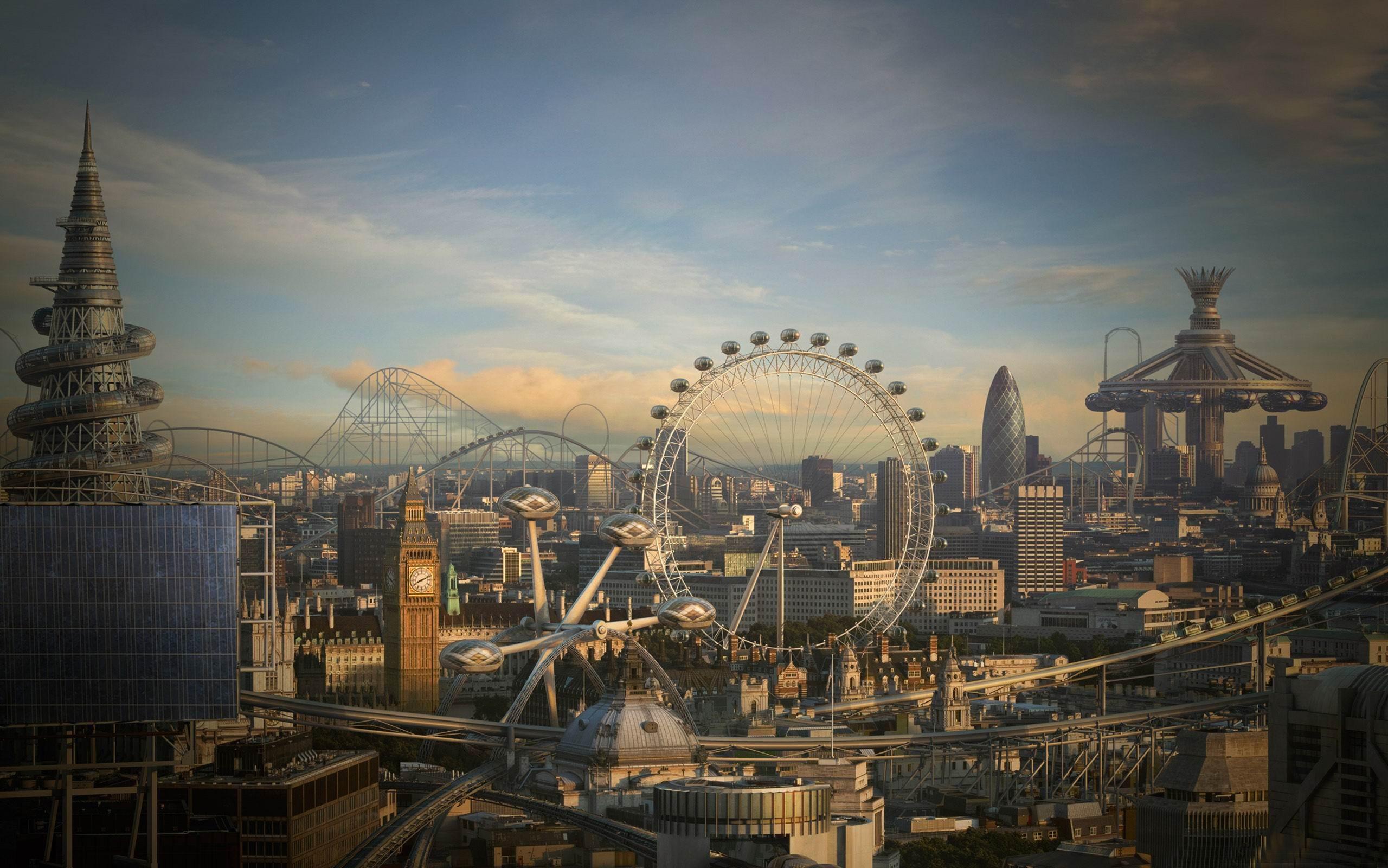 2560x1600 Futuristic City 3D Creative Design Theme Desktop Picture