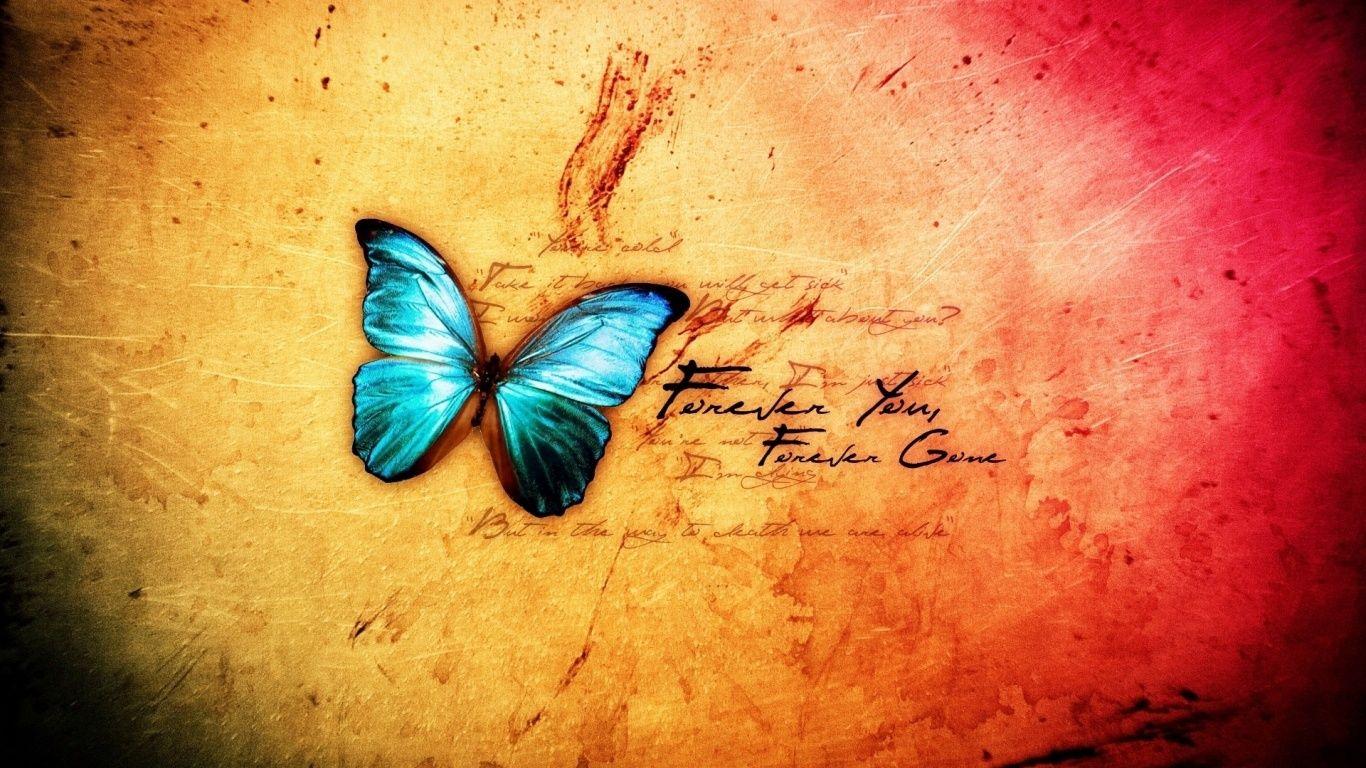 1366x768 Abstract Blue Butterfly desktop PC and Mac wallpaper