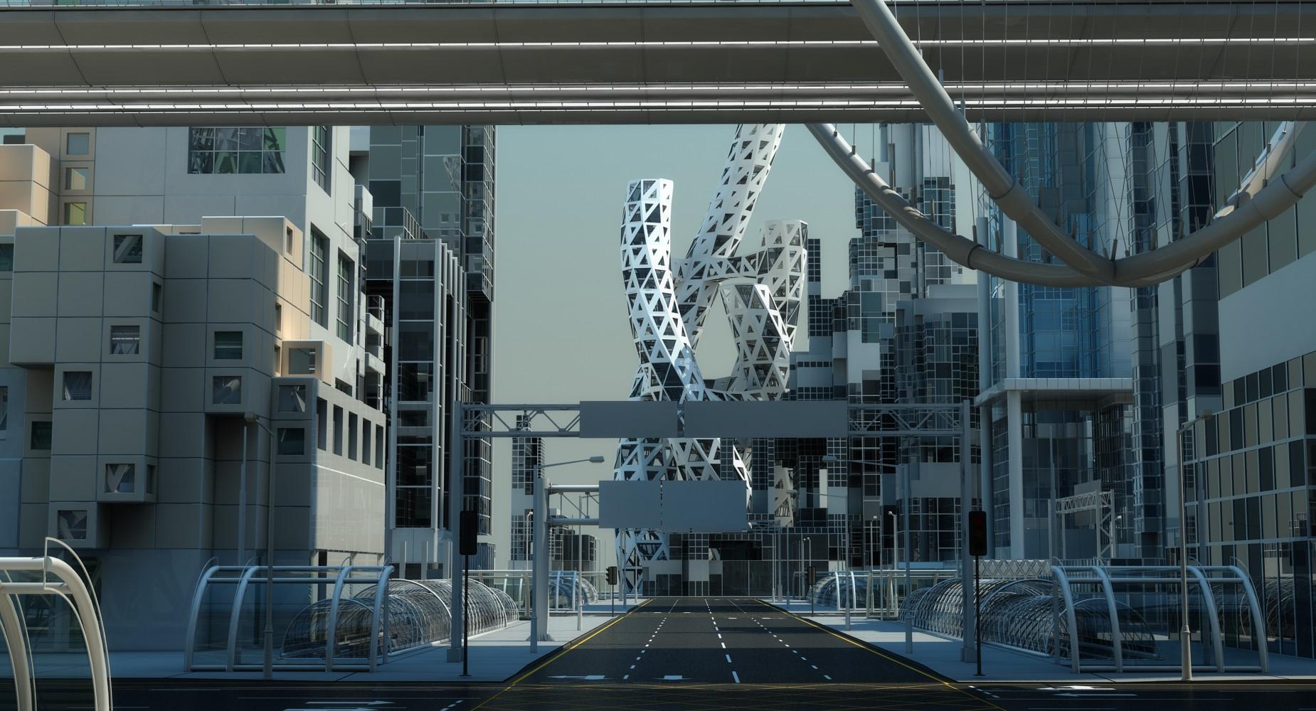 1850x1000 Future City HD 5 3D model