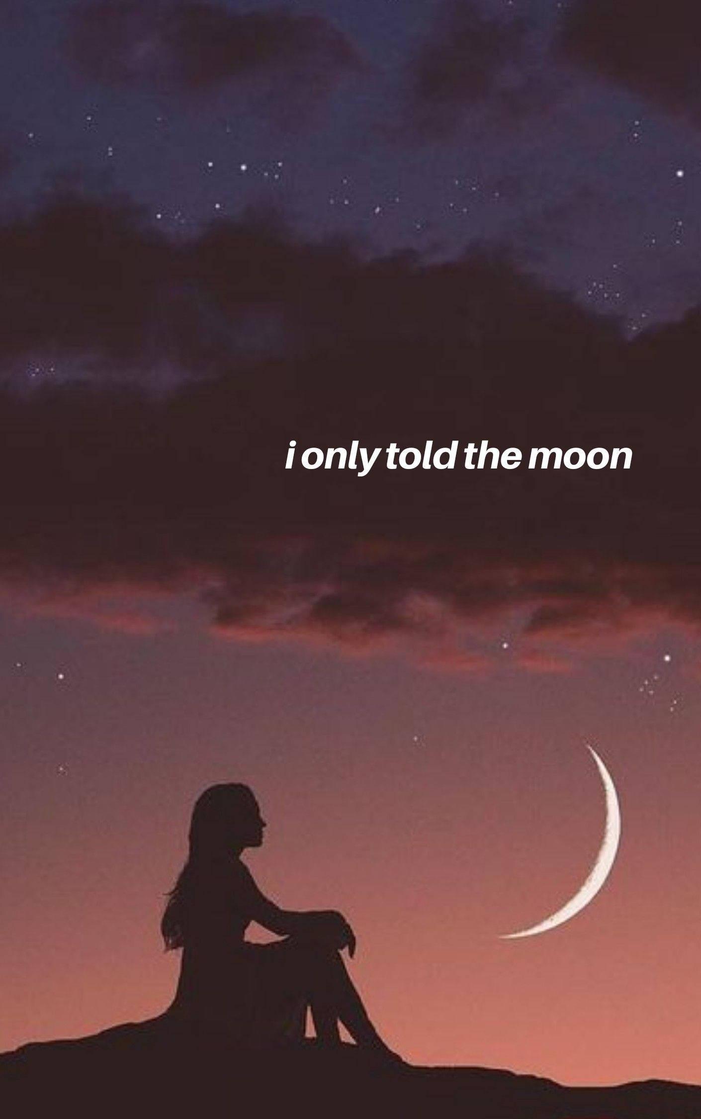 1410x2250 Download Moon Quotes Girl Wallpaper