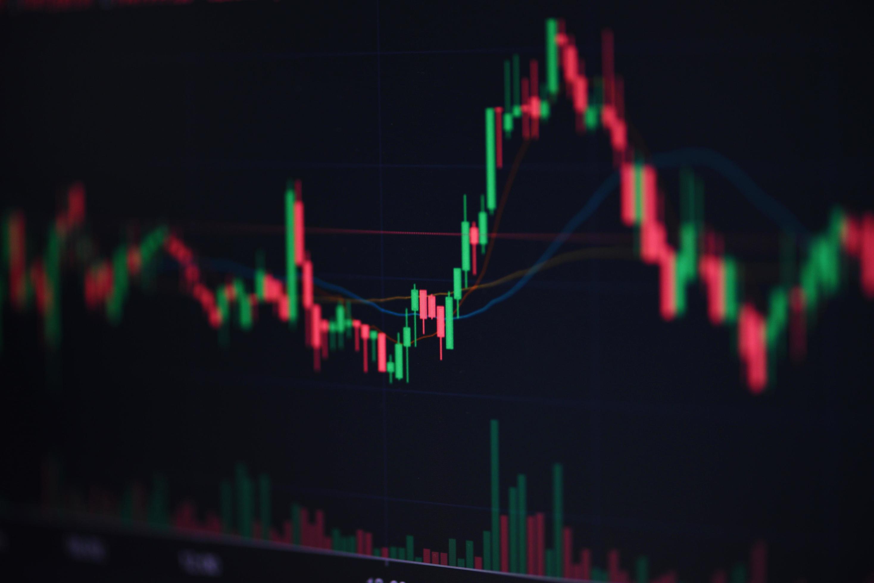 2936x1960 Stock trad graphic design for financial investment trade, Forex graph business or Stock graph chart market exchange, Trading crypto currency technical price candlestick with indicator on chart screen 4850777