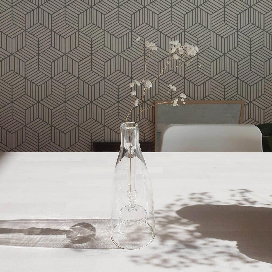 1100x1100 Grey cube design removable wallpaper