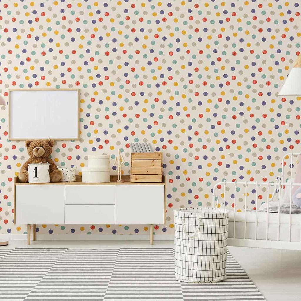 1024x1024 Beige & Colored Polka dot Removable Wallpaper. Walls By Me
