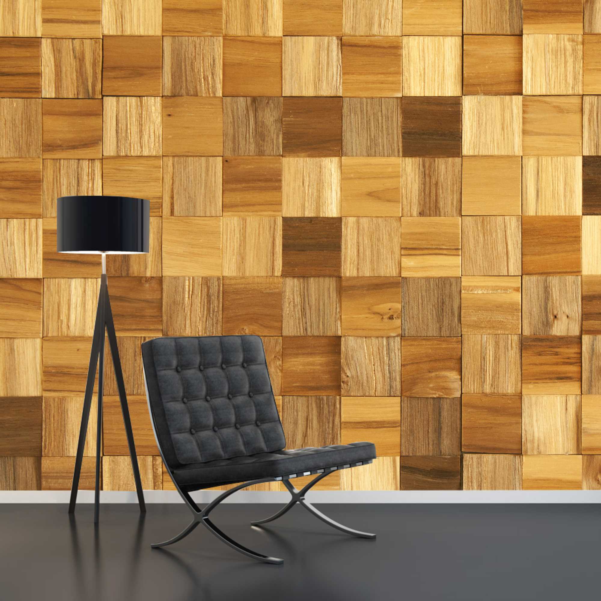 2000x2000 Wooden Blocks Self Adhesive PVC Wallpaper /Sticker for Bedroom, Living Room, Office