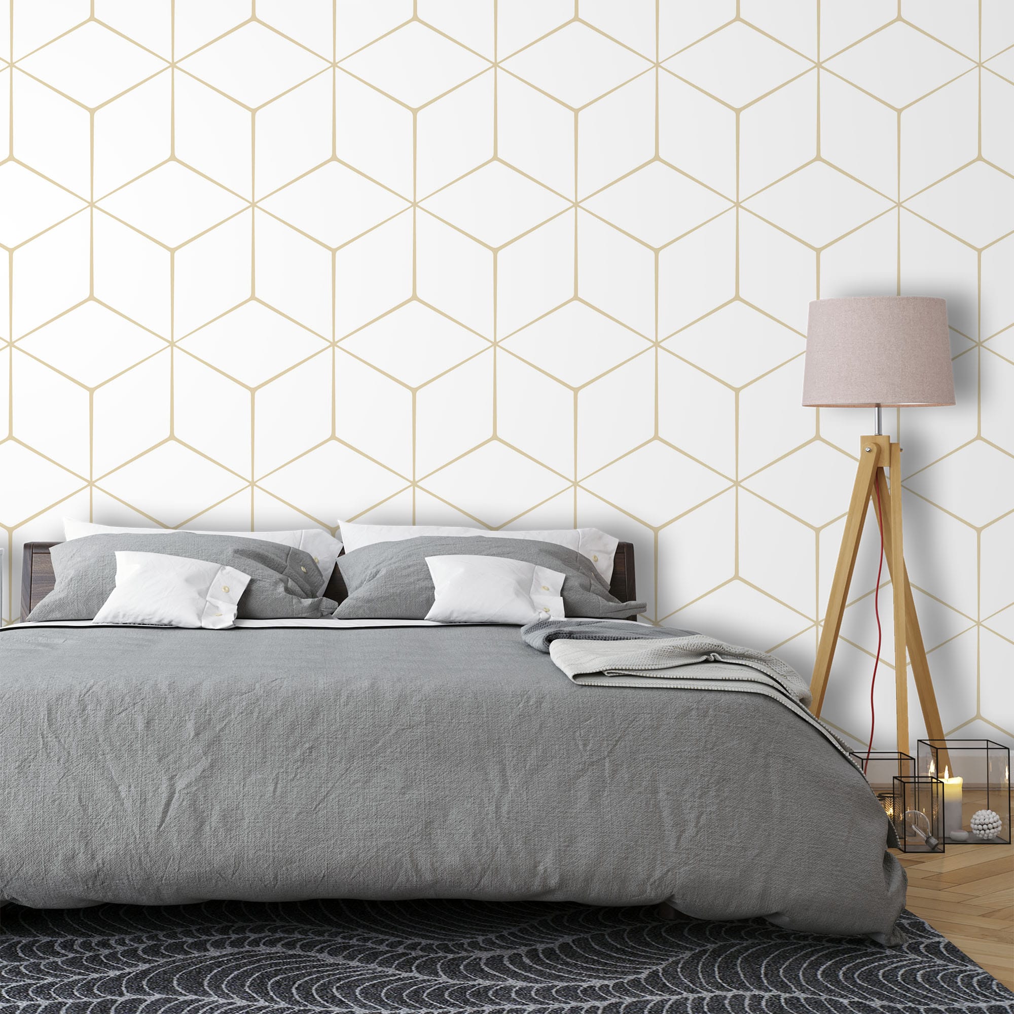 2000x2000 Seamless Hexagon Wallpaper, PVC Free, Non Toxic Murals, Wall Paper Decor, Home Decor