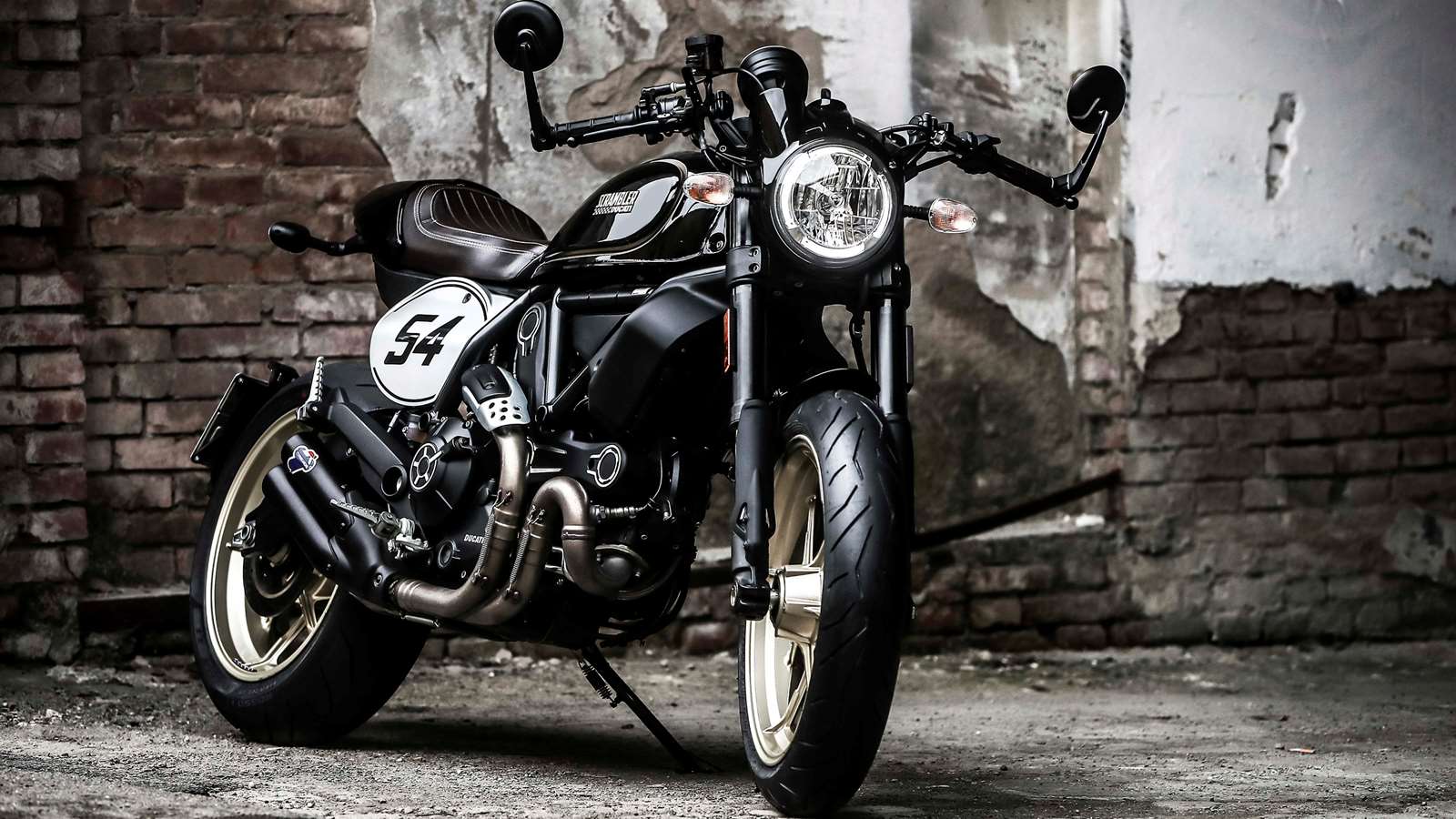 1600x900 Ducati Scrambler Cafe Racer Wallpaper