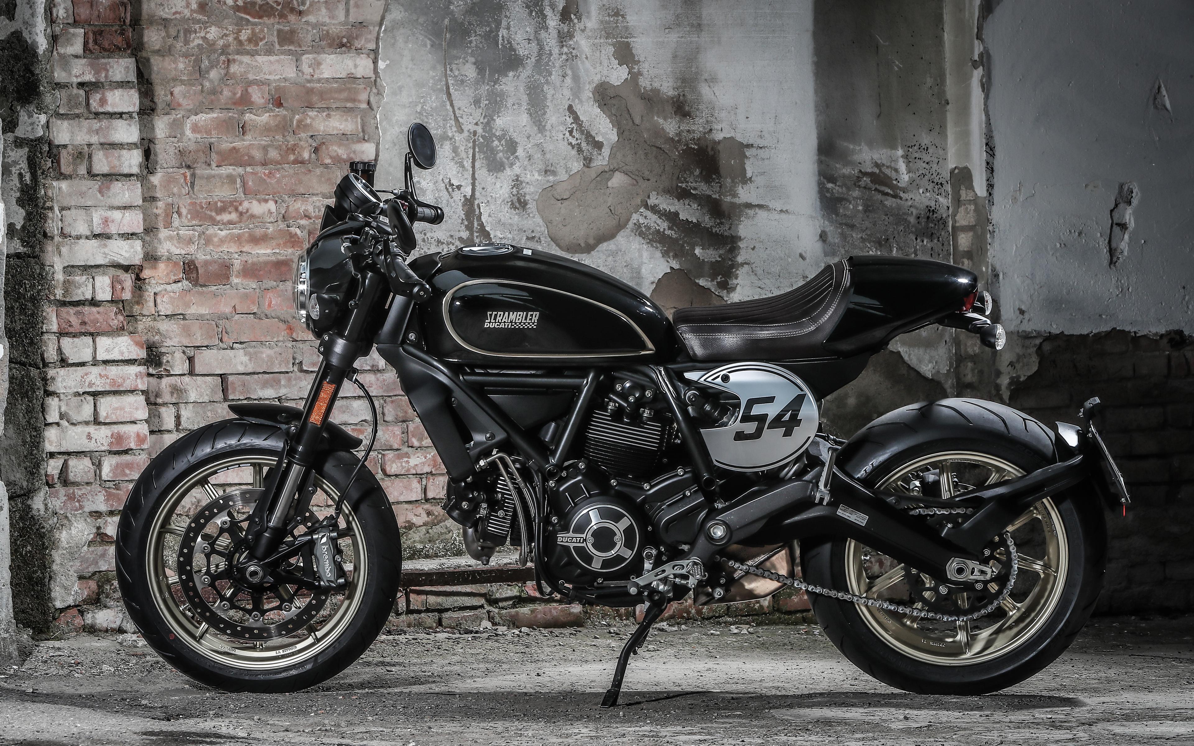 3840x2400 Download wallpaper Ducati Scrambler Cafe Racer, 4k, 2017 bikes, superbikes, italian motorcycles, Ducati for desktop with resolution 3840x2400. High Quality HD picture wallpaper