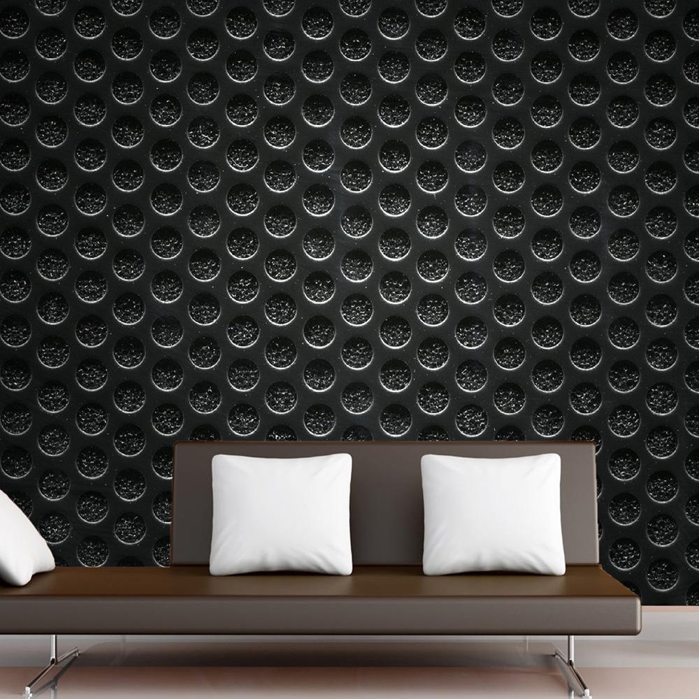 1000x1000 Embossed Dots Black Color Self Adhesive PVC 3D Wallpaper