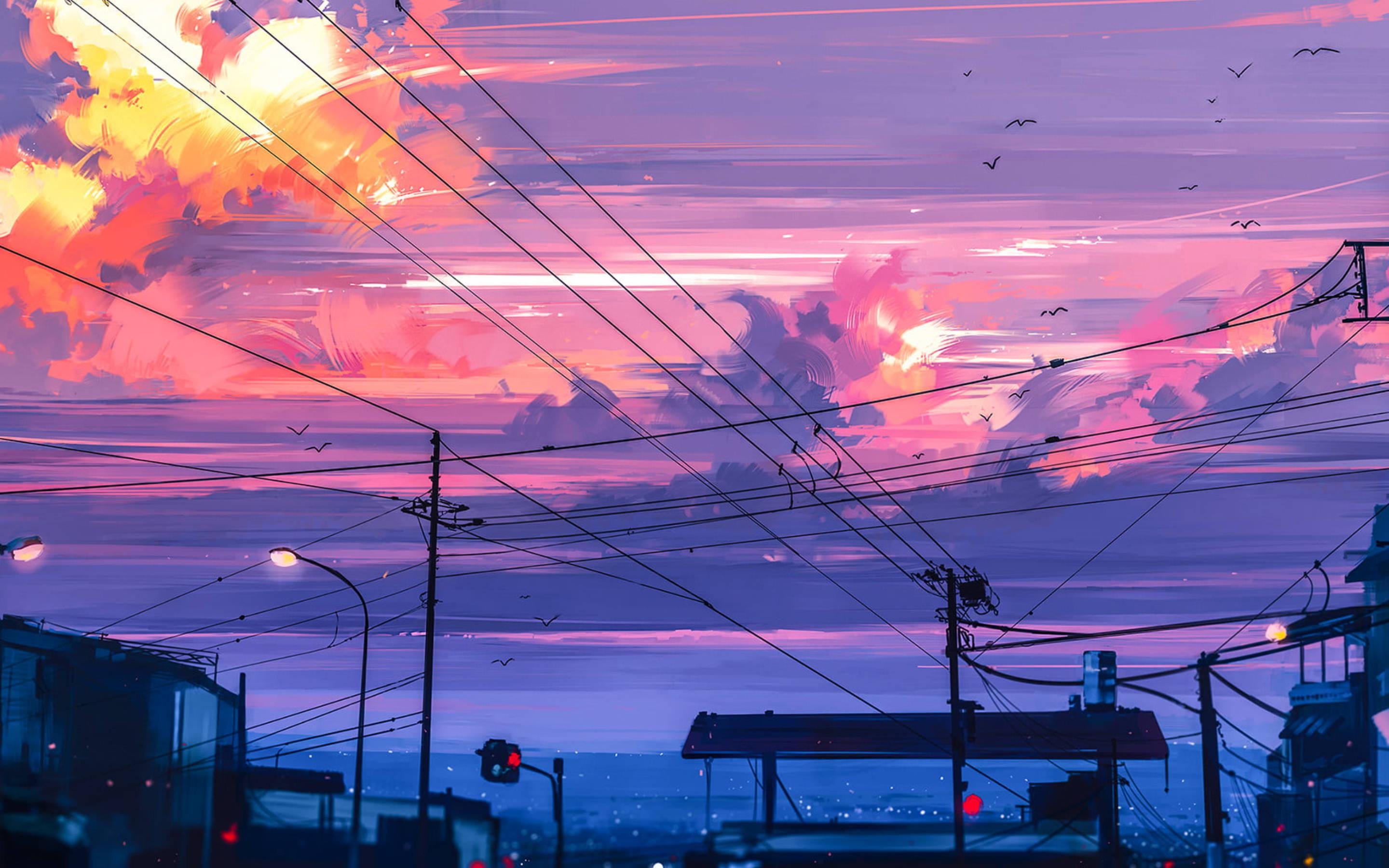 2880x1800 Download Modern Purple Scenery Wallpaper