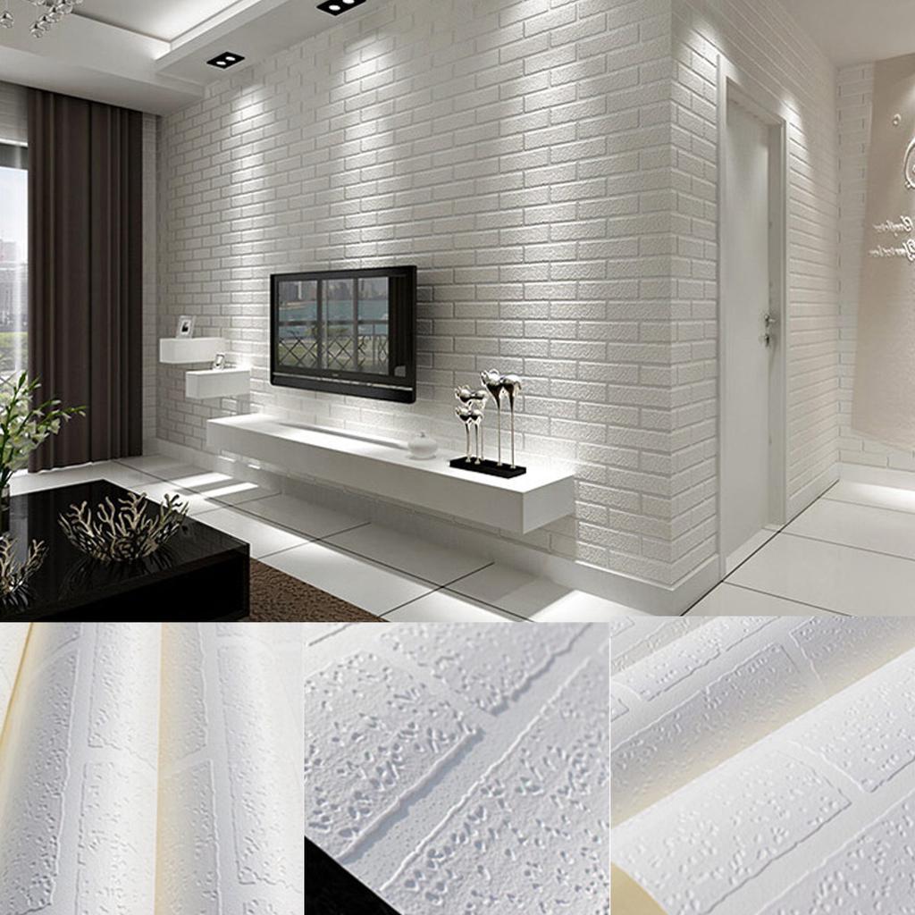 1024x1024 Buy Wallpaper 3D PVC Pure Whites Brick Effect Designer Wallpaper Textured White 10m*0.53m at affordable prices
