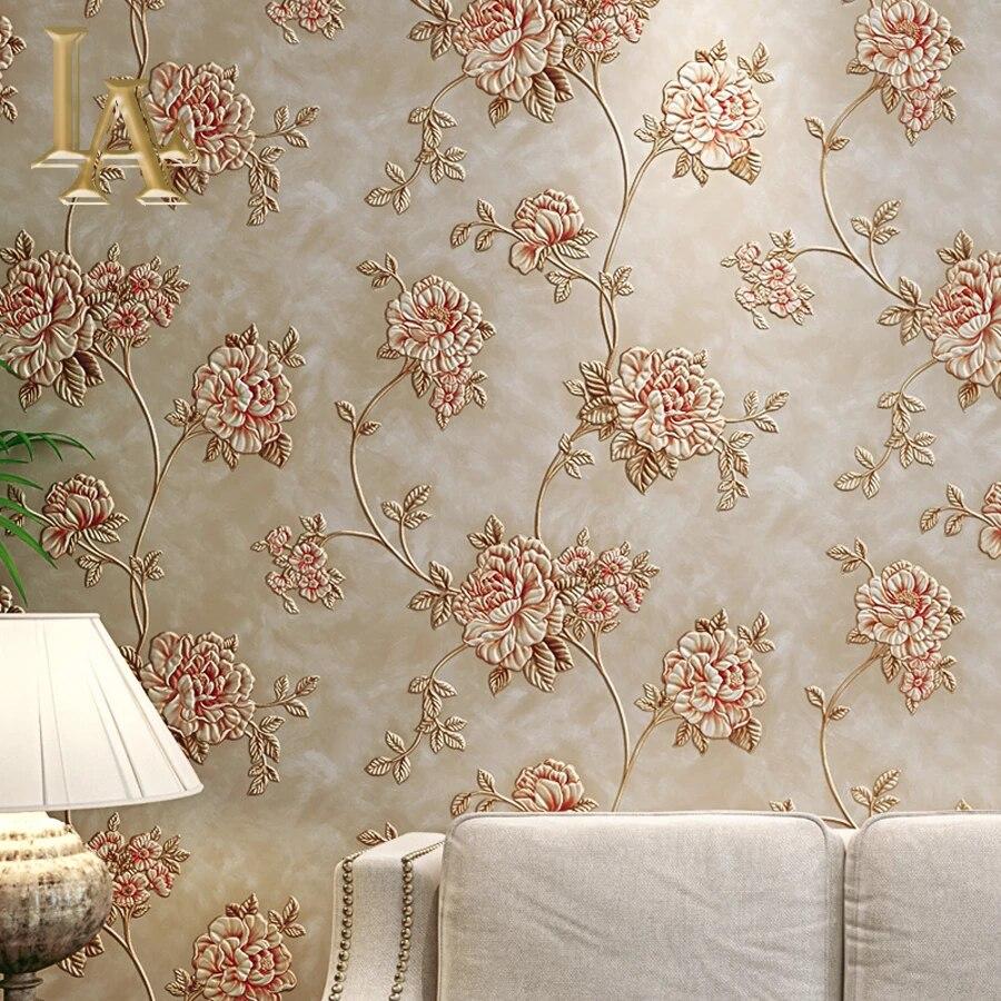 900x900 High Quality Deep Embossed European 3D Flower Wallpaper Vinyl Living Room Sofa Wall Decor Waterproof Pvc Wall Paper Rolls W410