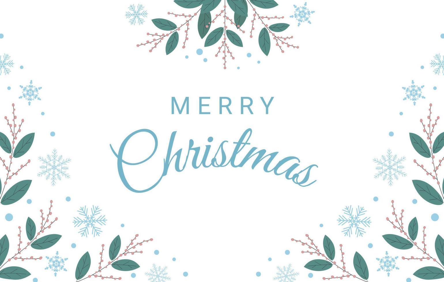 1540x980 Merry Christmas greeting card with snowflakes and ilex branches. Perfect for banners, background, wallpaper
