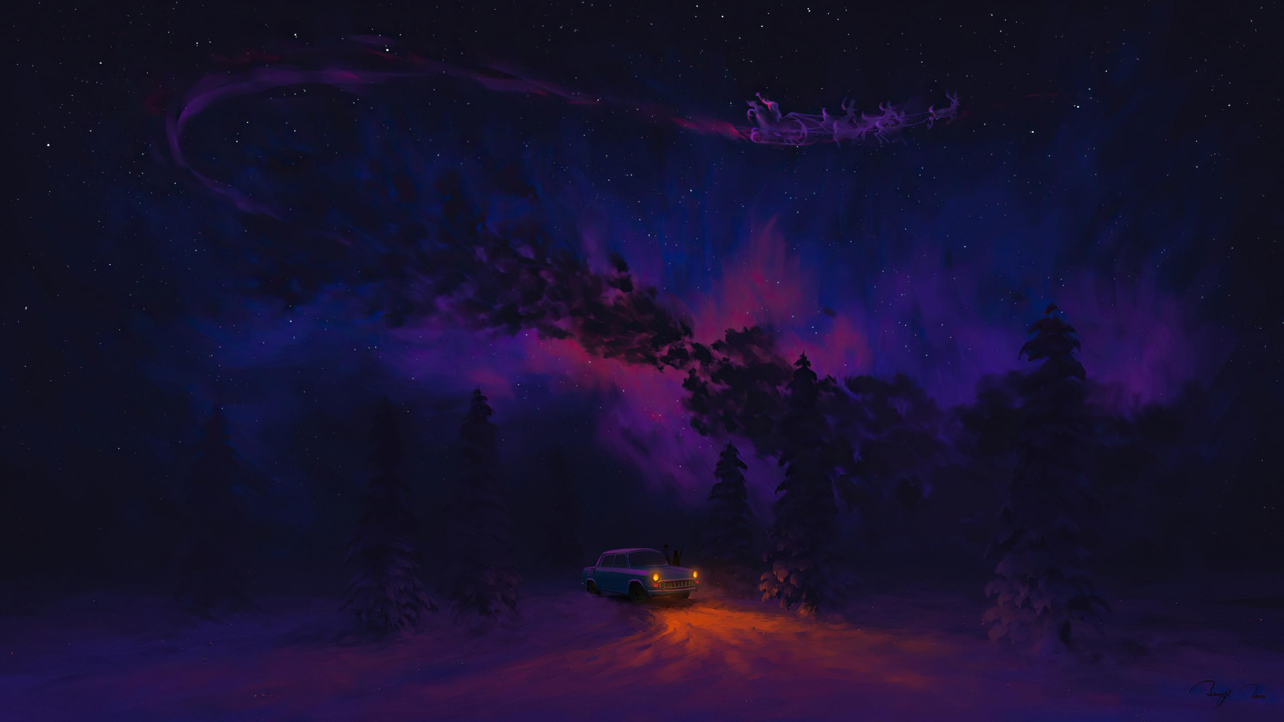 2560x1440 Late For Christmas Night 4k 1440P Resolution HD 4k Wallpaper, Image, Background, Photo and Picture
