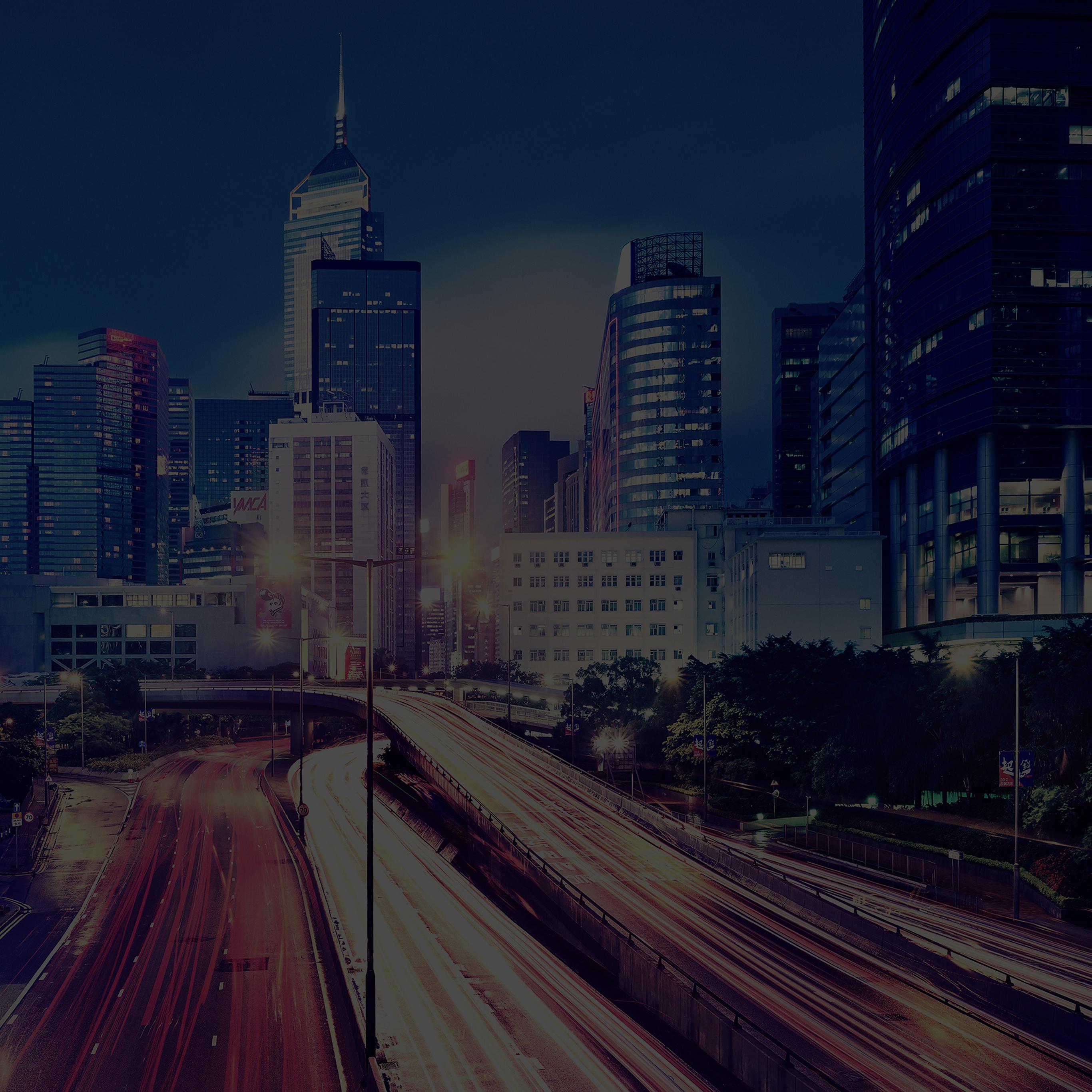 2732x2732 Hongkong At Night Drive City Dark Wallpaper