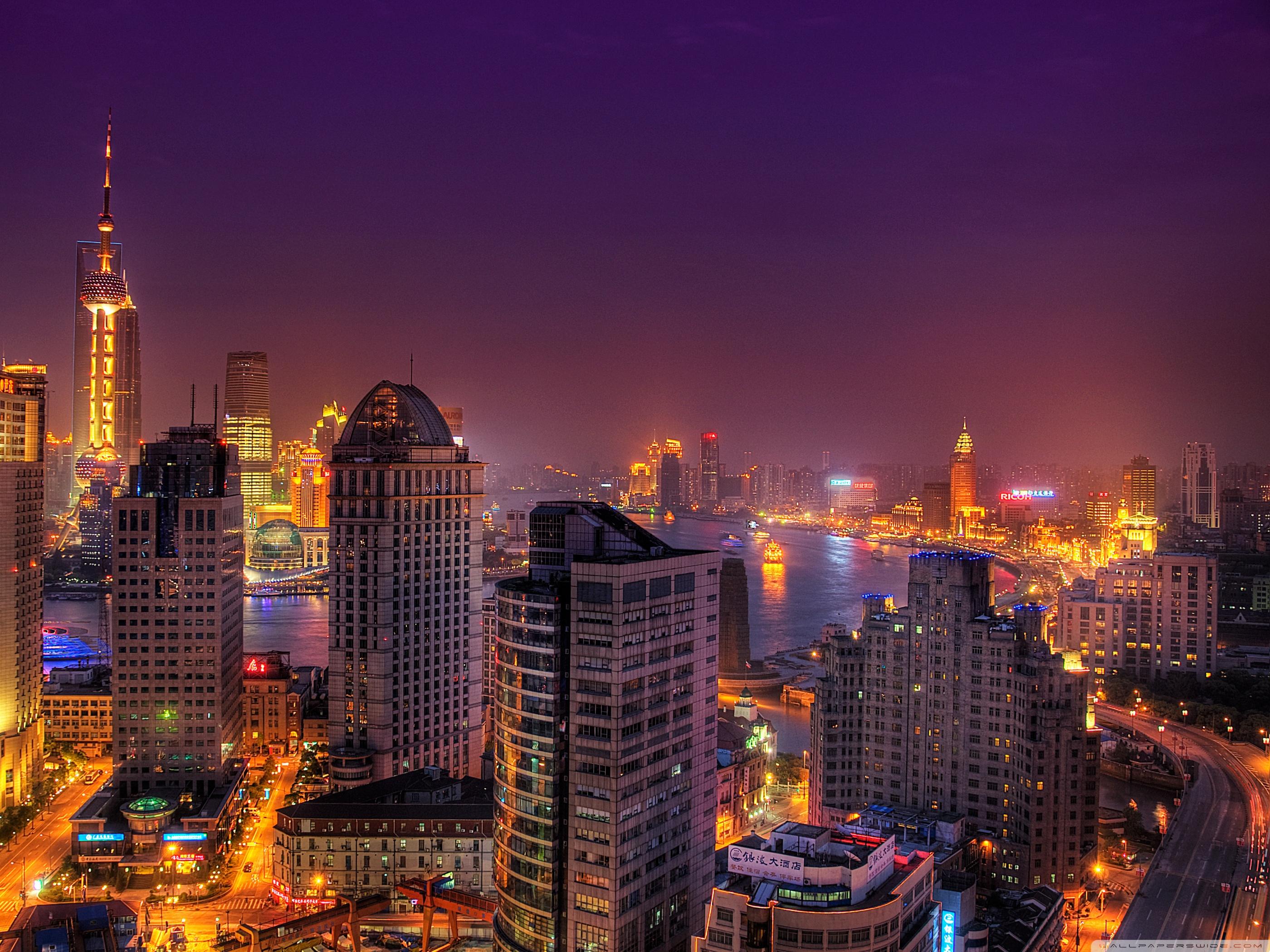 2800x2100 Colorful City Lights At Night Ultra HD Desktop Background Wallpaper for 4K UHD TV : Multi Display, Dual Monitor : Tablet