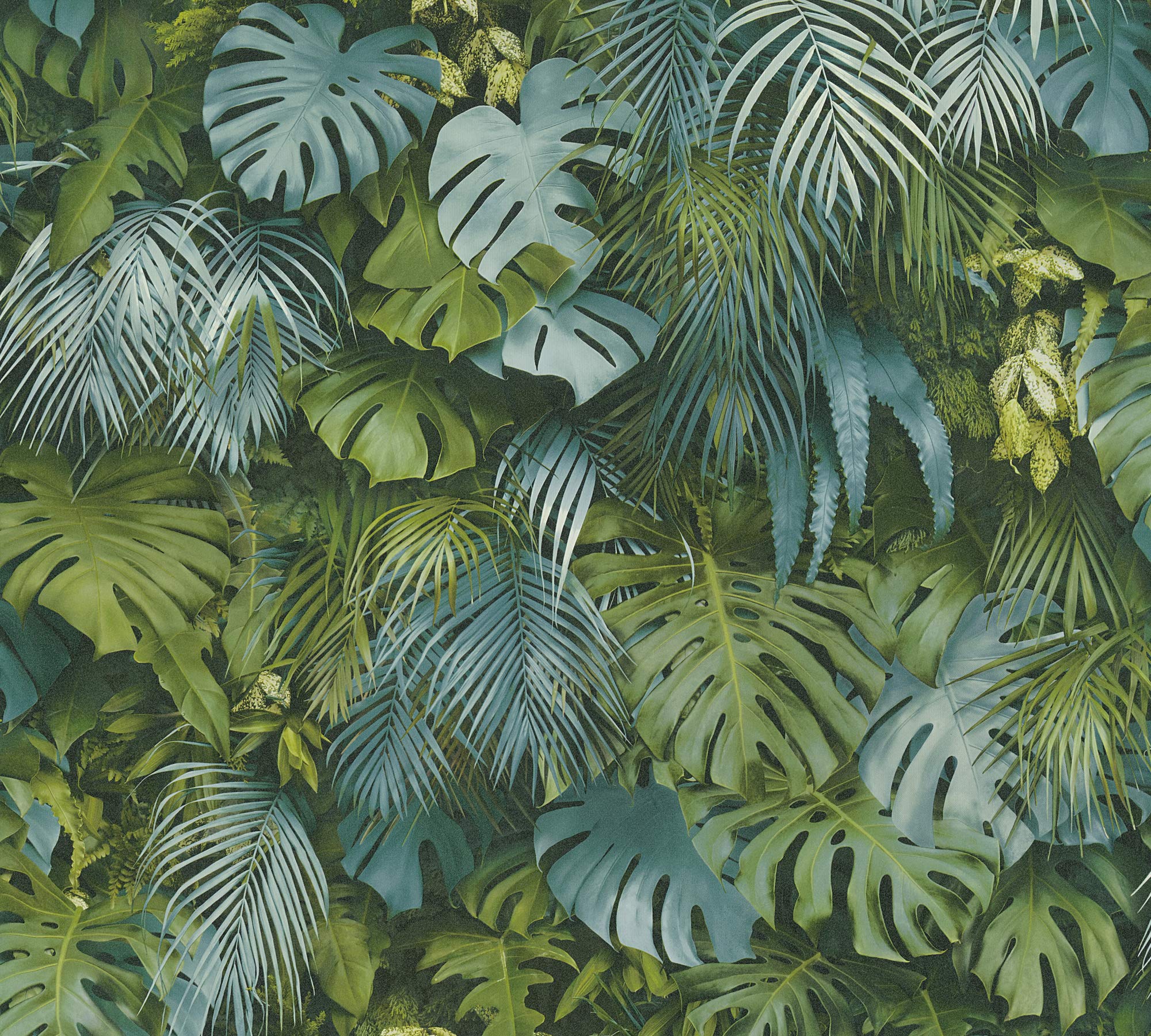 2000x1800 A.S. Creation 2979 37280 3 Luana Tropical Forest Wallpaper, Blue