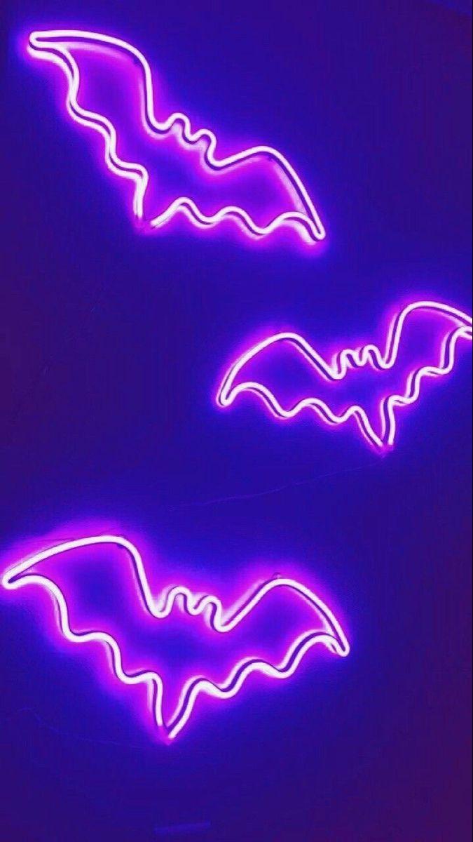 675x1200 Neon Bat Sign. Halloween wallpaper iphone, Purple wallpaper iphone, Aesthetic iphone wallpaper