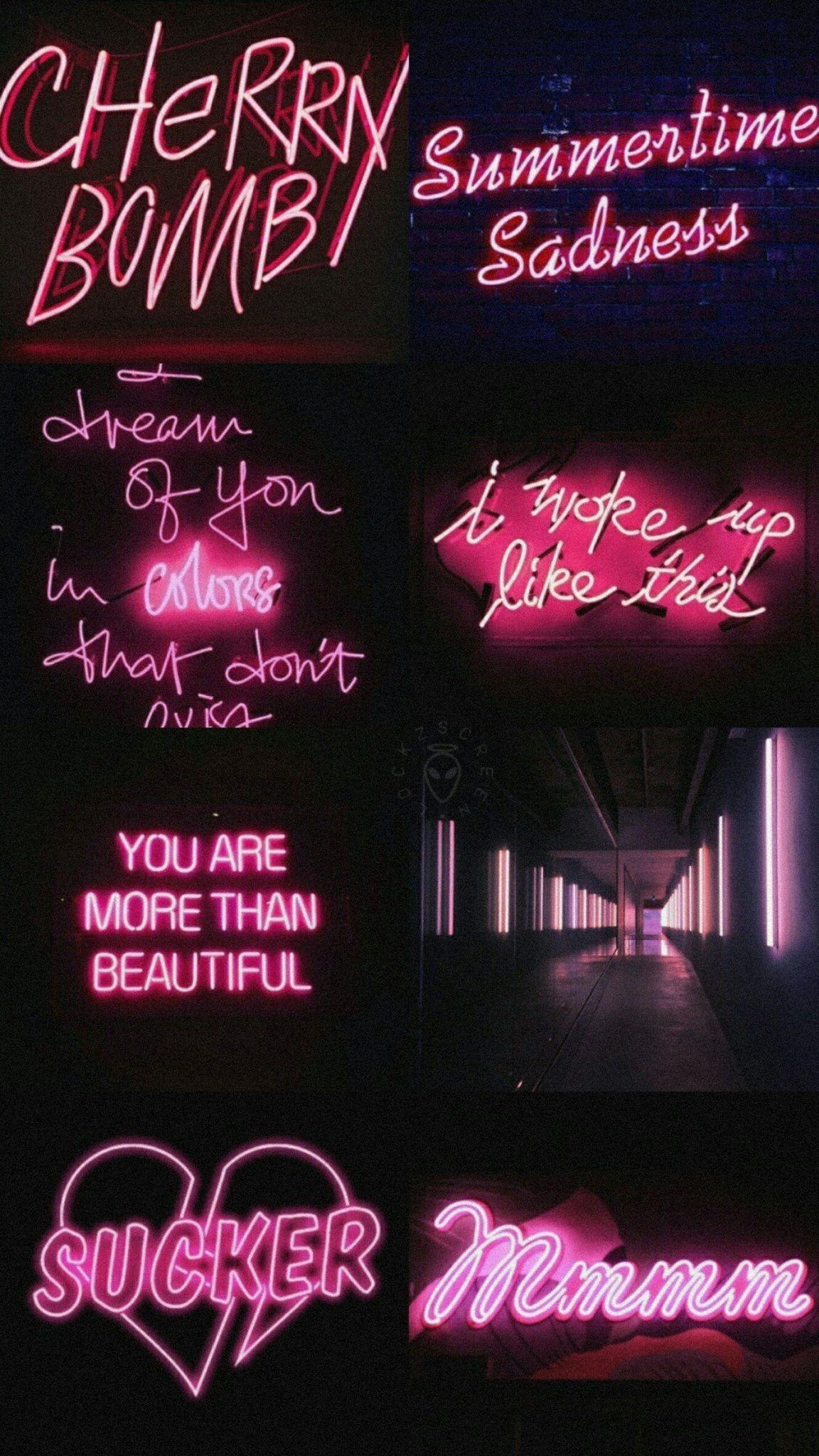 1152x2048 Neon Pink Aesthetics Wallpaper