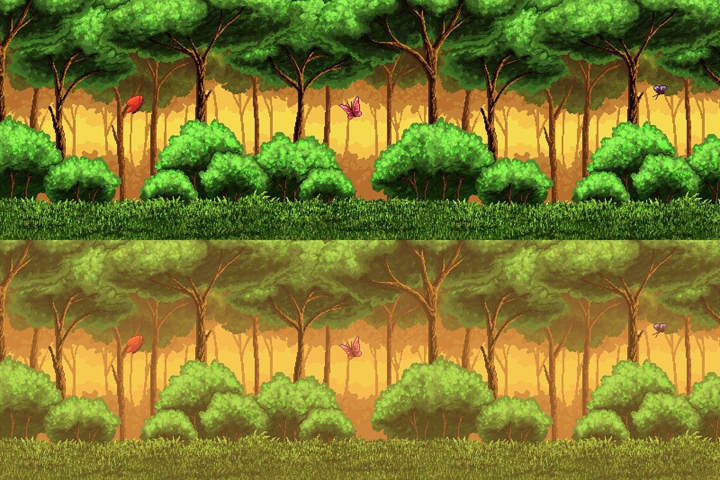 1440x960 Pixel Art Forest 2D Background