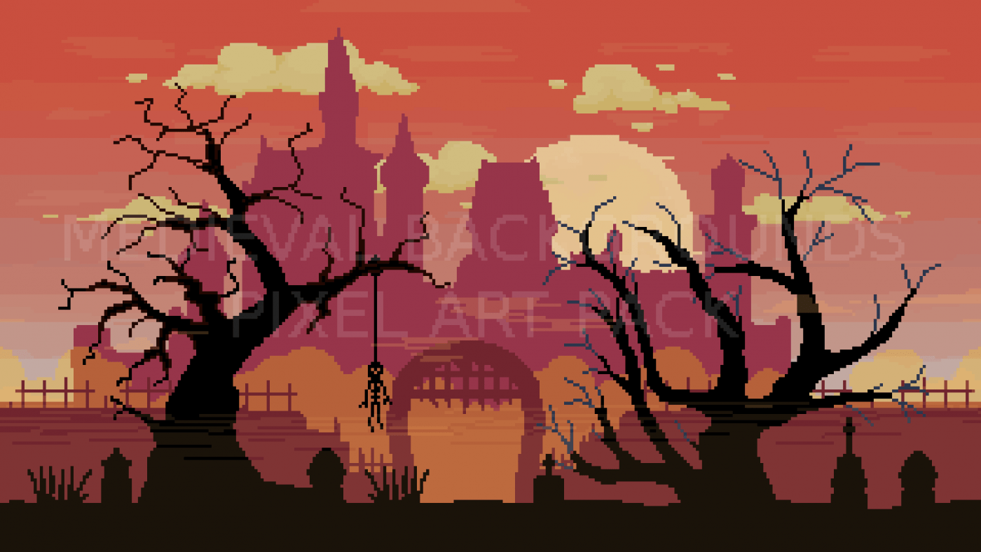 1400x788 2D Pixel Art Medieval Background Pack