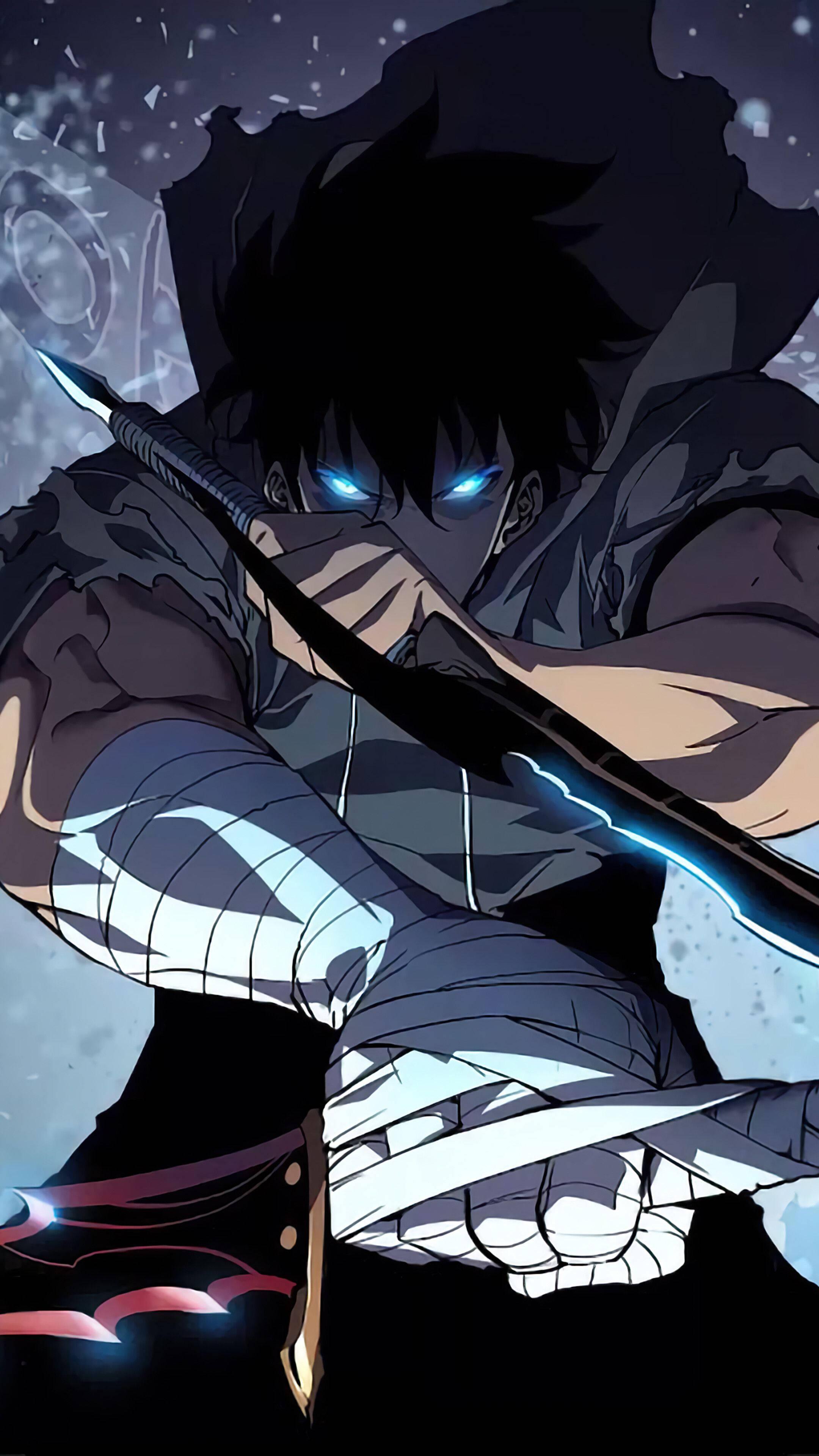 2160x3840 Download Solo Leveling Jinwoo With Weapons Wallpaper