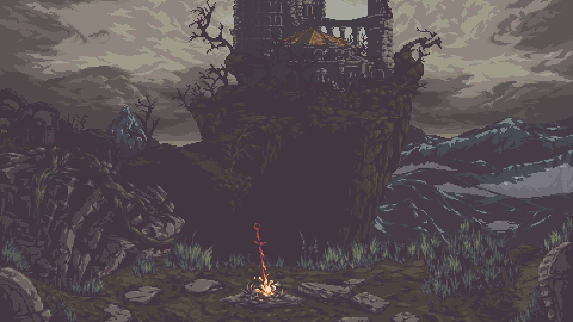 1920x1080 Game Application Wallpaper, Dark Souls III, Video Games, Pixel Art • Wallpaper For You
